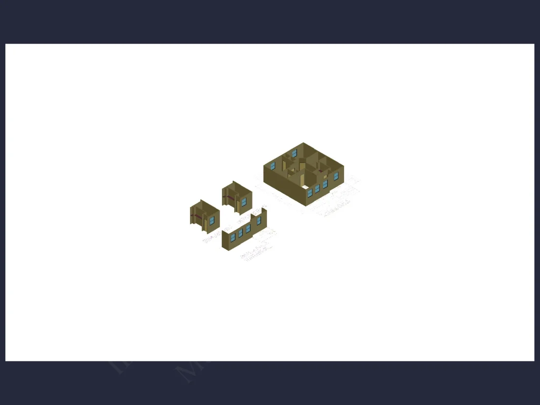 Colonial Revival house Plan with CAD Blueprint and Design