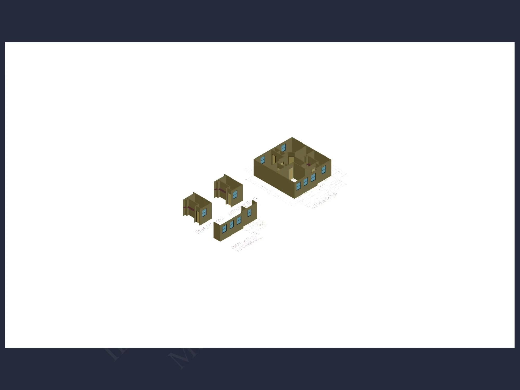 Colonial Revival house Plan with CAD Blueprint and Design