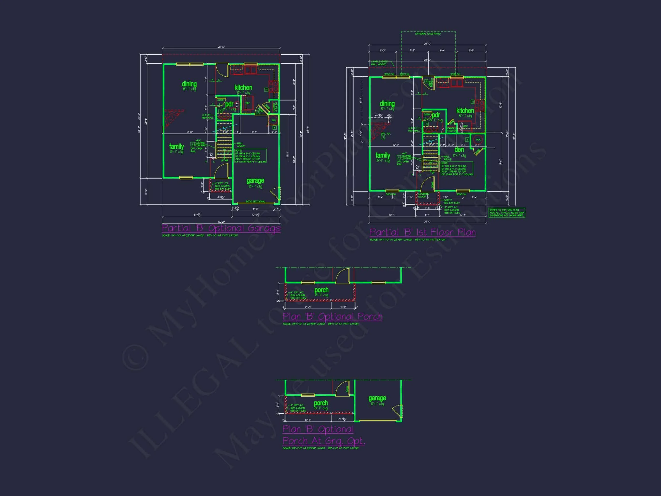 11-1020 HOUSE PLAN -Traditional Colonial Home Plan - 3-Bed, 2.5-Bath, 1,190 SF 14 Colonial Revival house Plan with CAD Blueprint and Design