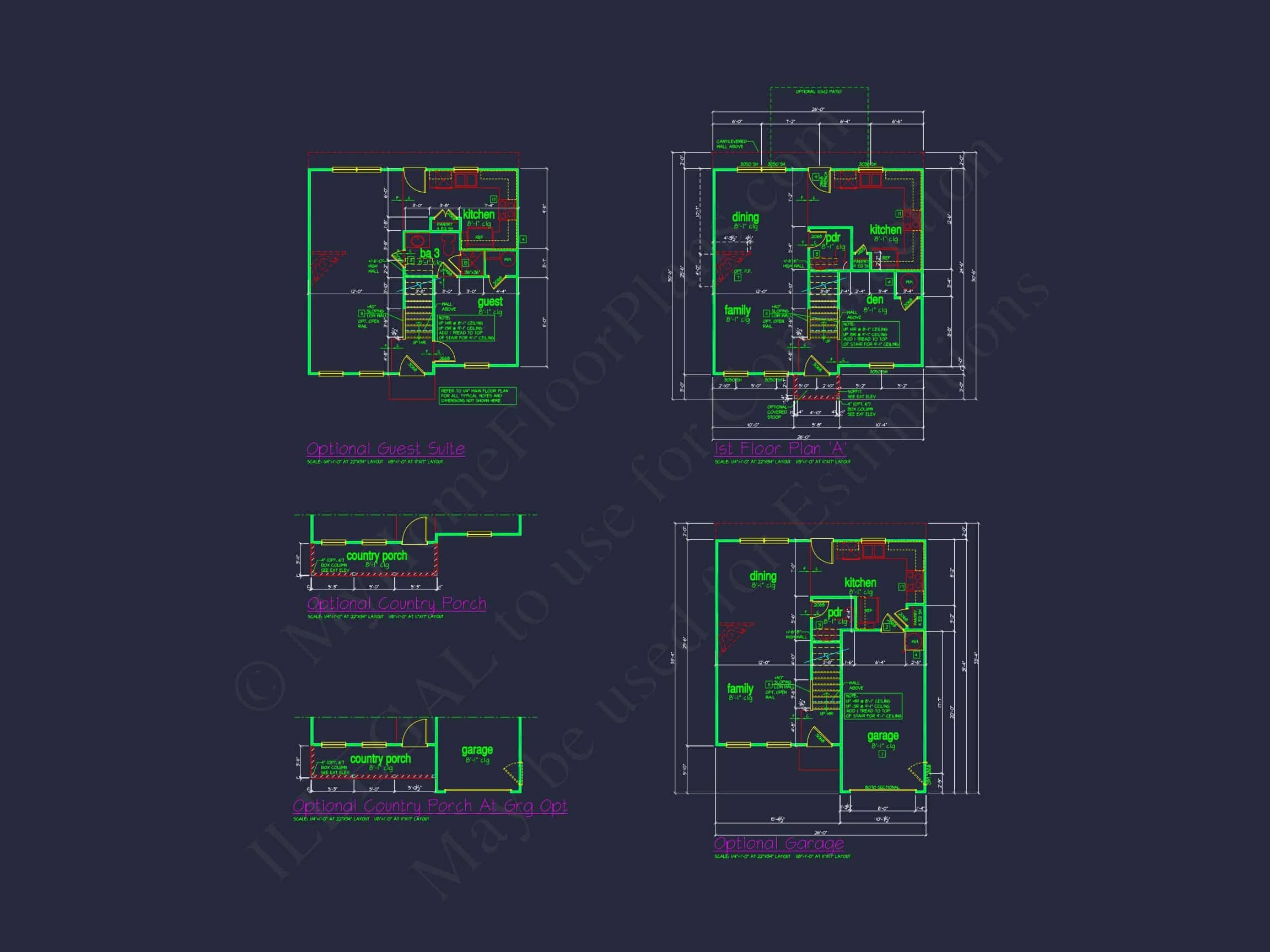 11-1020 HOUSE PLAN -Traditional Colonial Home Plan - 3-Bed, 2.5-Bath, 1,190 SF 13 Colonial Revival house Plan with CAD Blueprint and Design