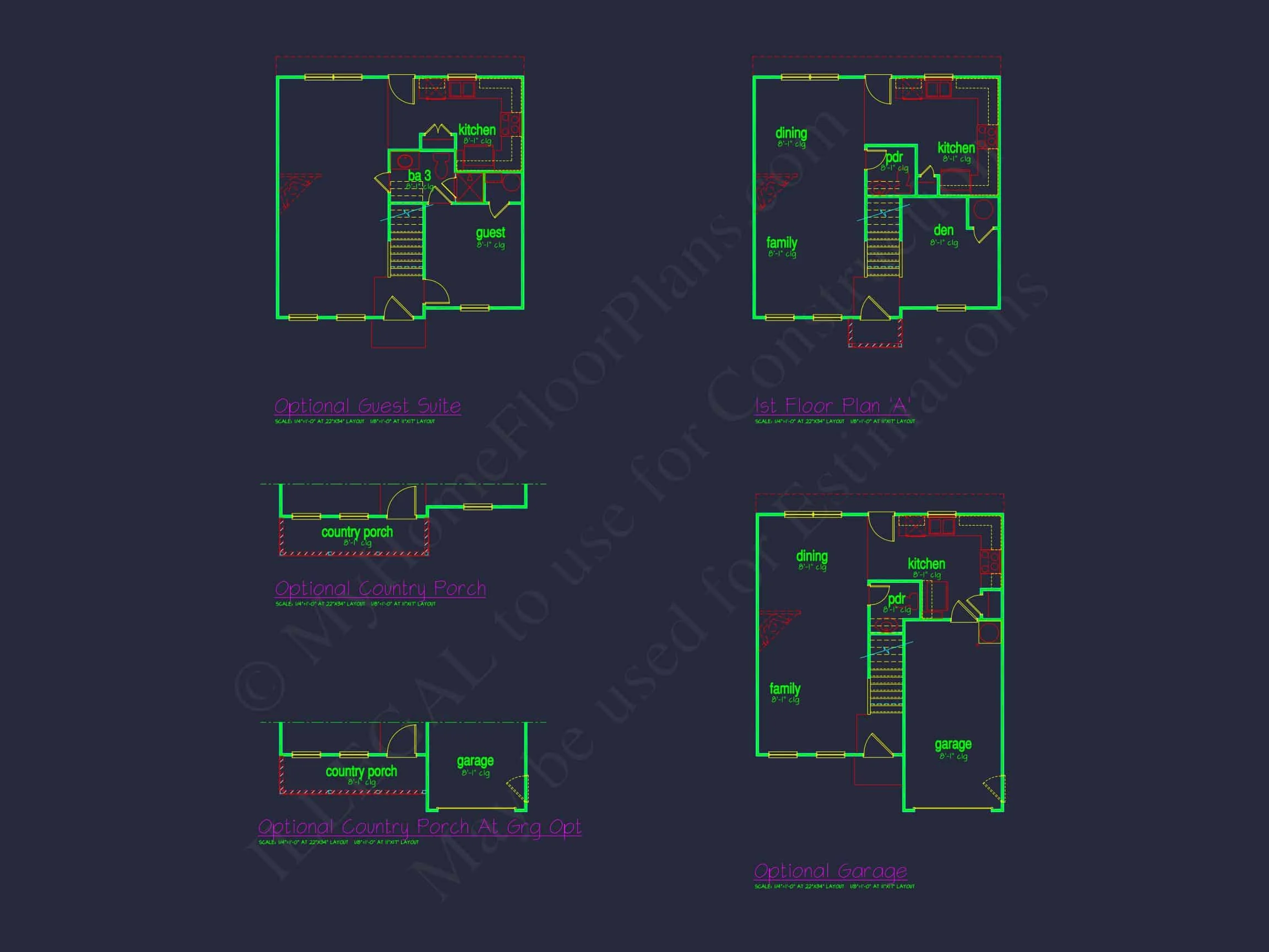 11-1020 HOUSE PLAN -Traditional Colonial Home Plan - 3-Bed, 2.5-Bath, 1,190 SF 11 Colonial Revival house Plan with CAD Blueprint and Design