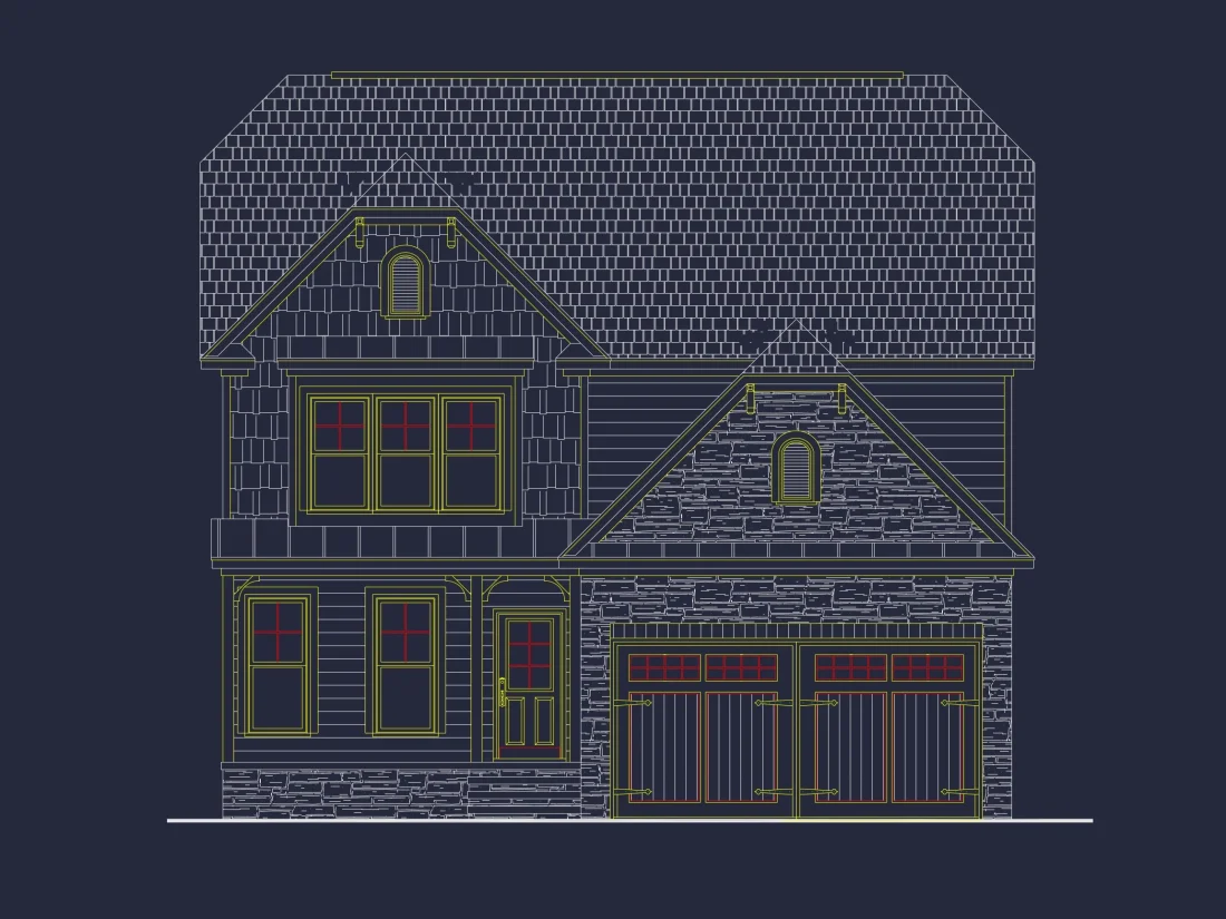 Modern Suburban house Plan with Spacious Floor Plan and CAD Design