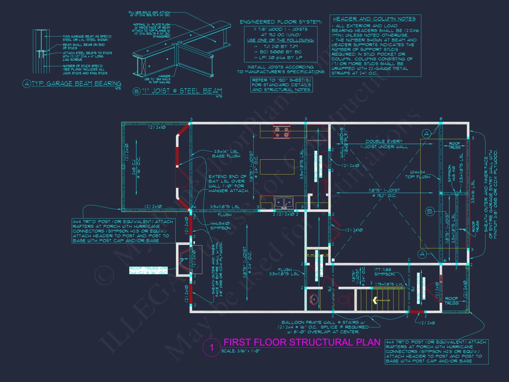 Beautiful Traditional house Floor Plan with CAD Blueprints