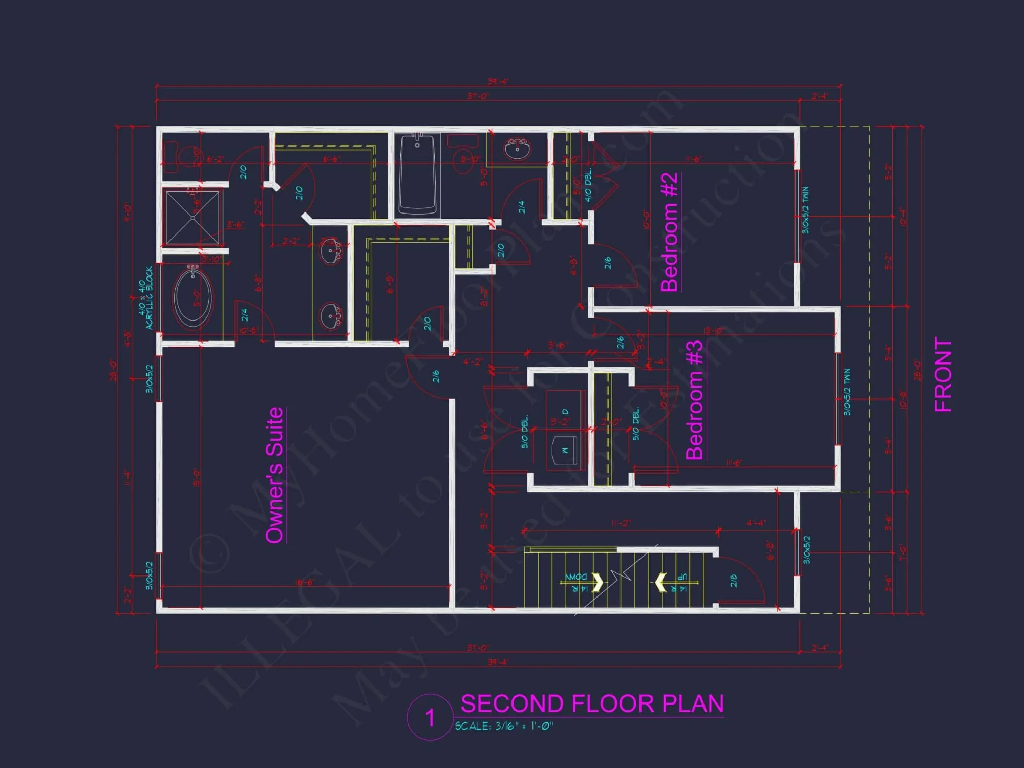 Beautiful Traditional house Floor Plan with CAD Blueprints