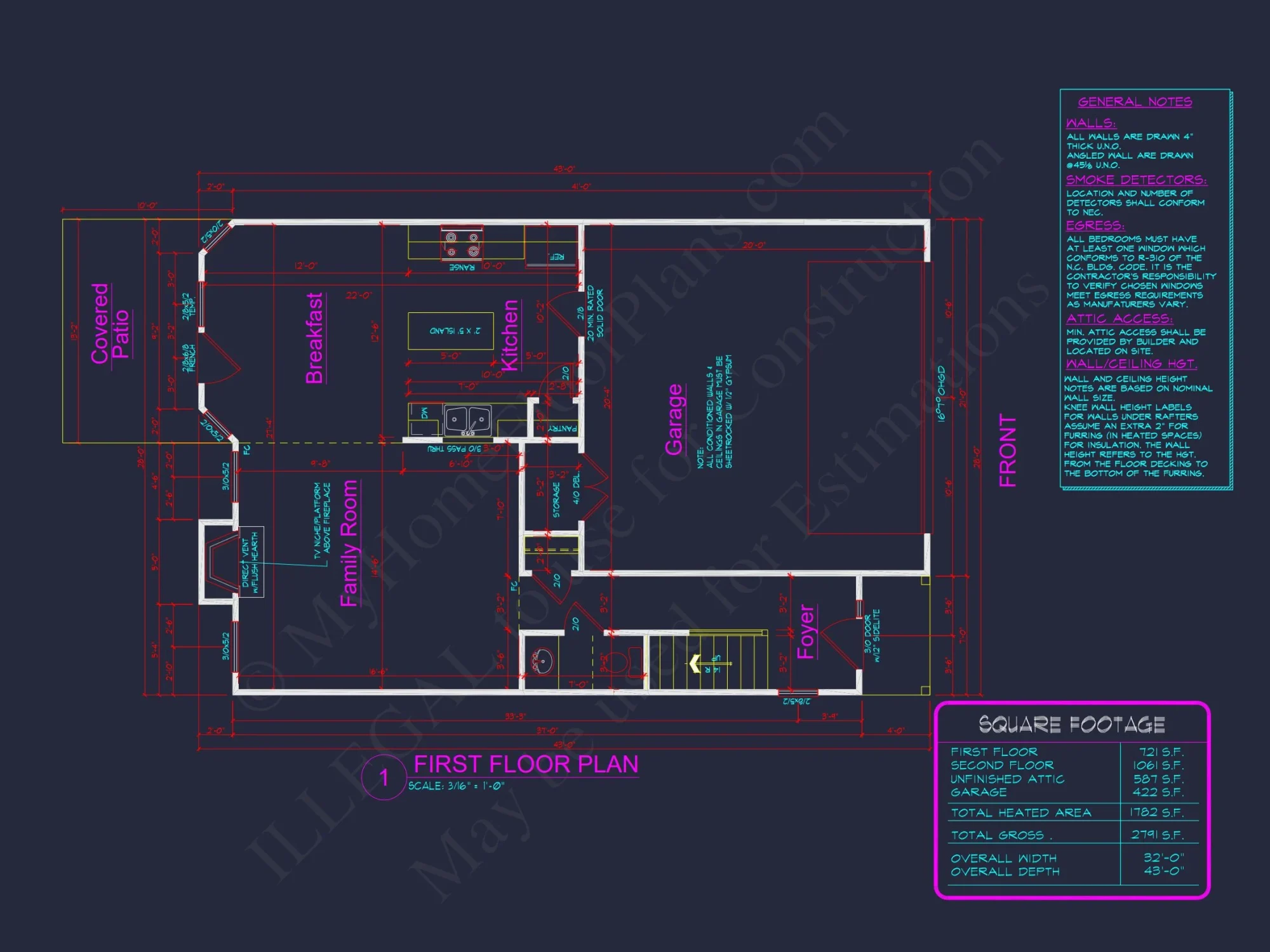 Beautiful Traditional house Floor Plan with CAD Blueprints