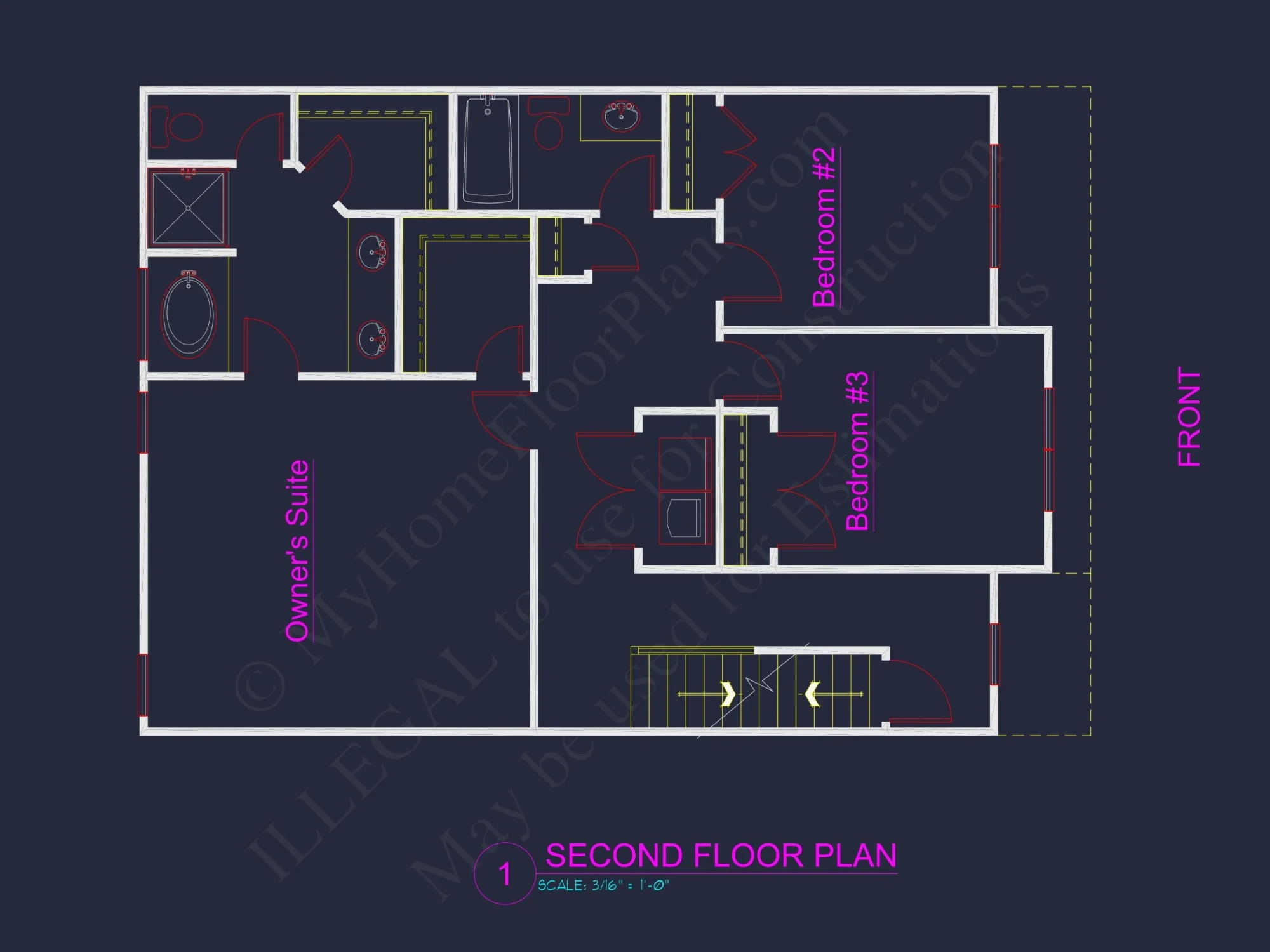 Beautiful Traditional house Floor Plan with CAD Blueprints
