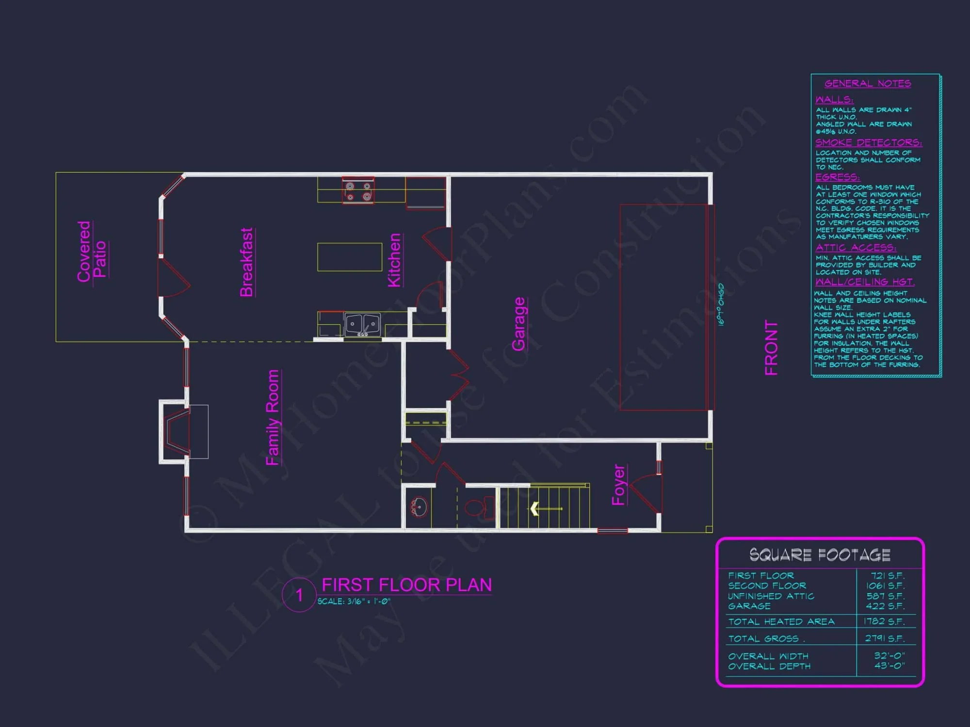 Beautiful Traditional house Floor Plan with CAD Blueprints