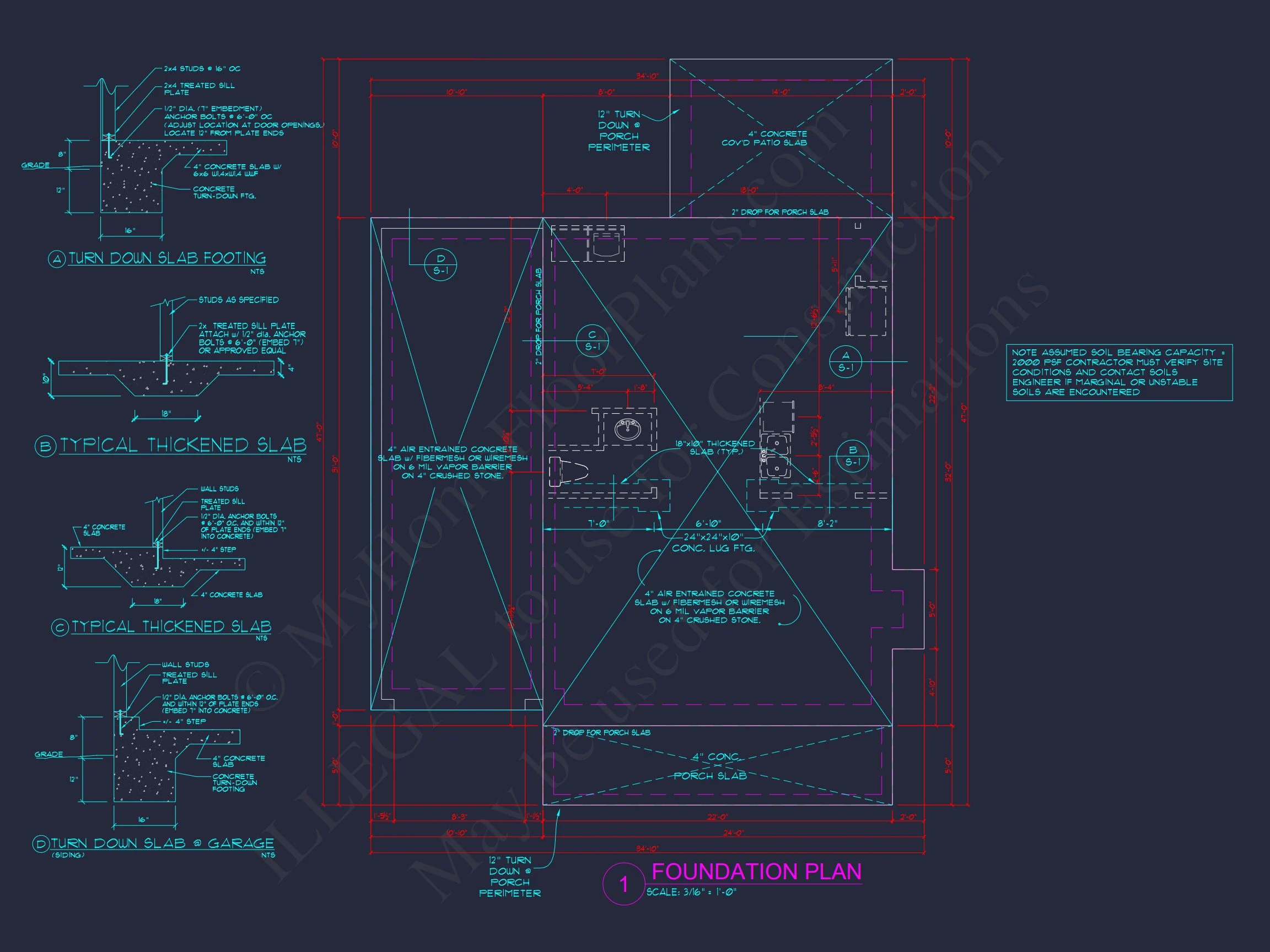 2-Floor CAD Blueprint Designs