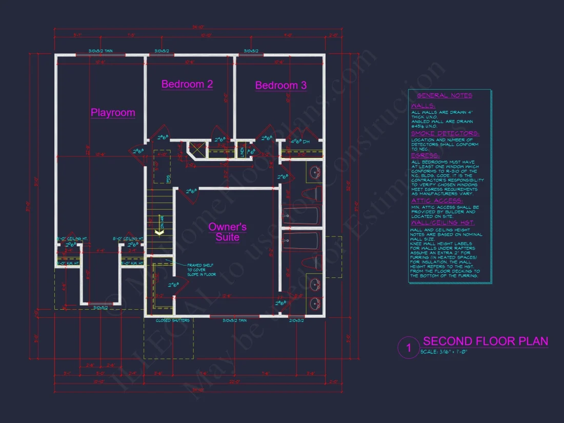 2-Floor CAD Blueprint Designs
