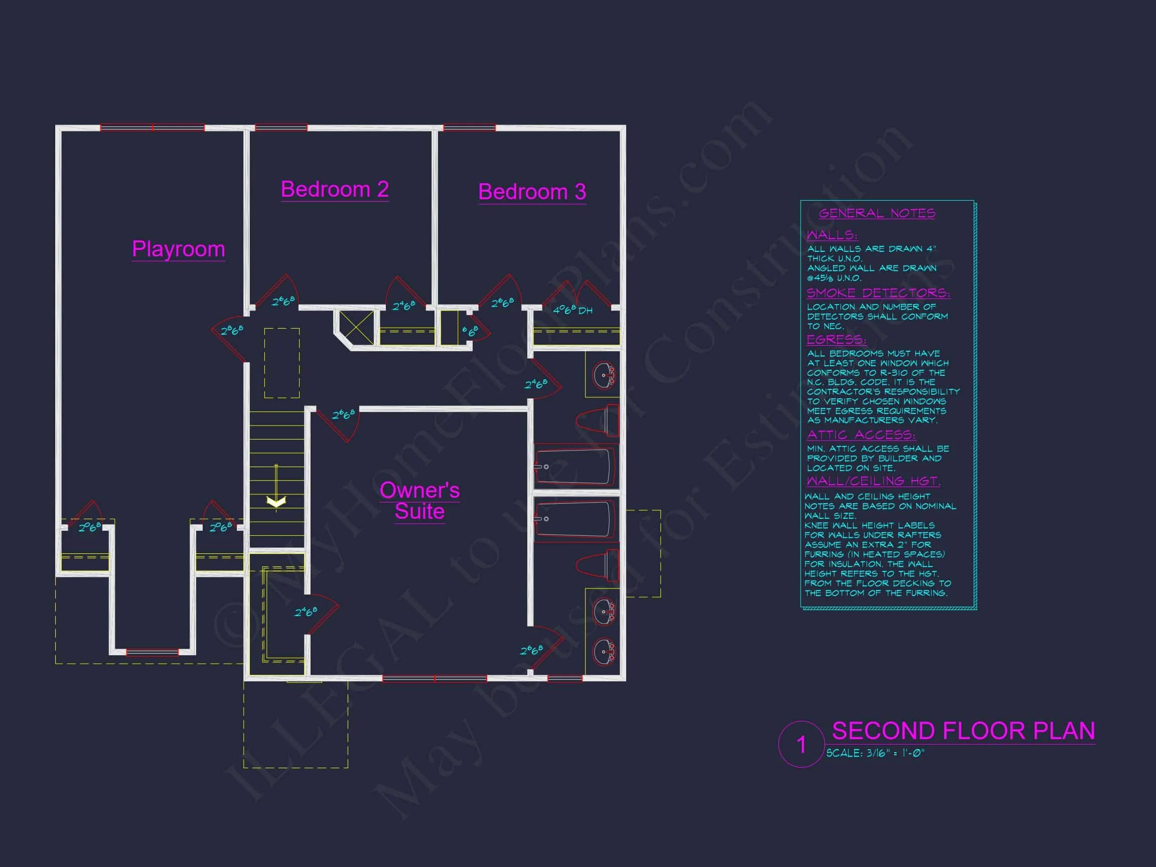 2-Floor CAD Blueprint Designs