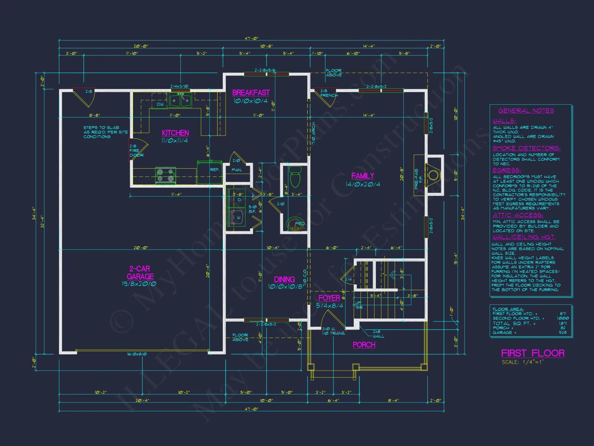 Classic 2-Story Floor Plan with CAD Blueprint