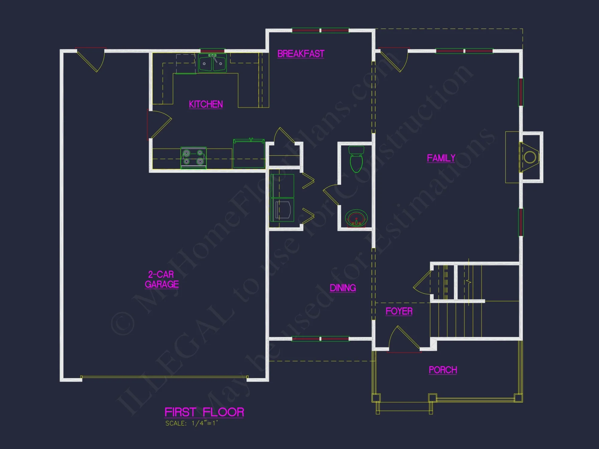 Classic 2-Story Floor Plan with CAD Blueprint