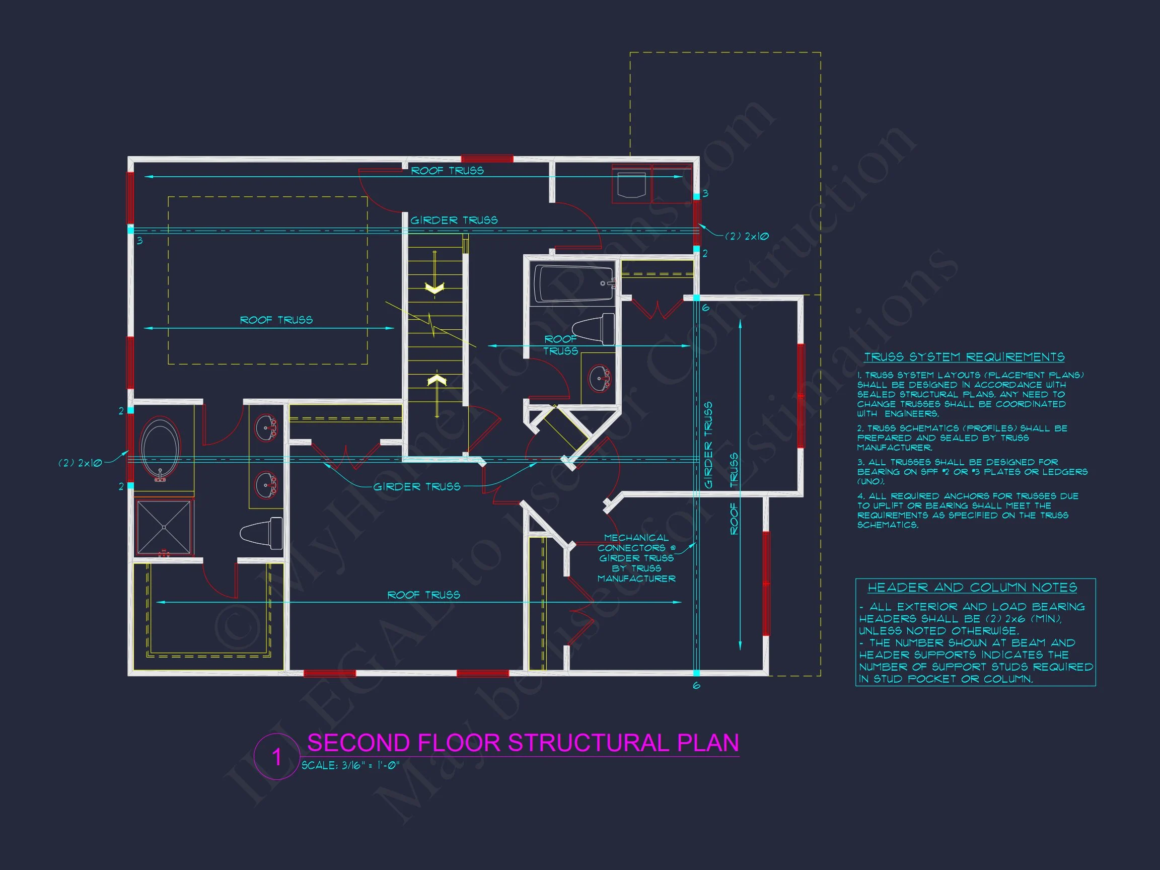 Efficient 2-Story house Plan with Modern CAD Blueprint Designs