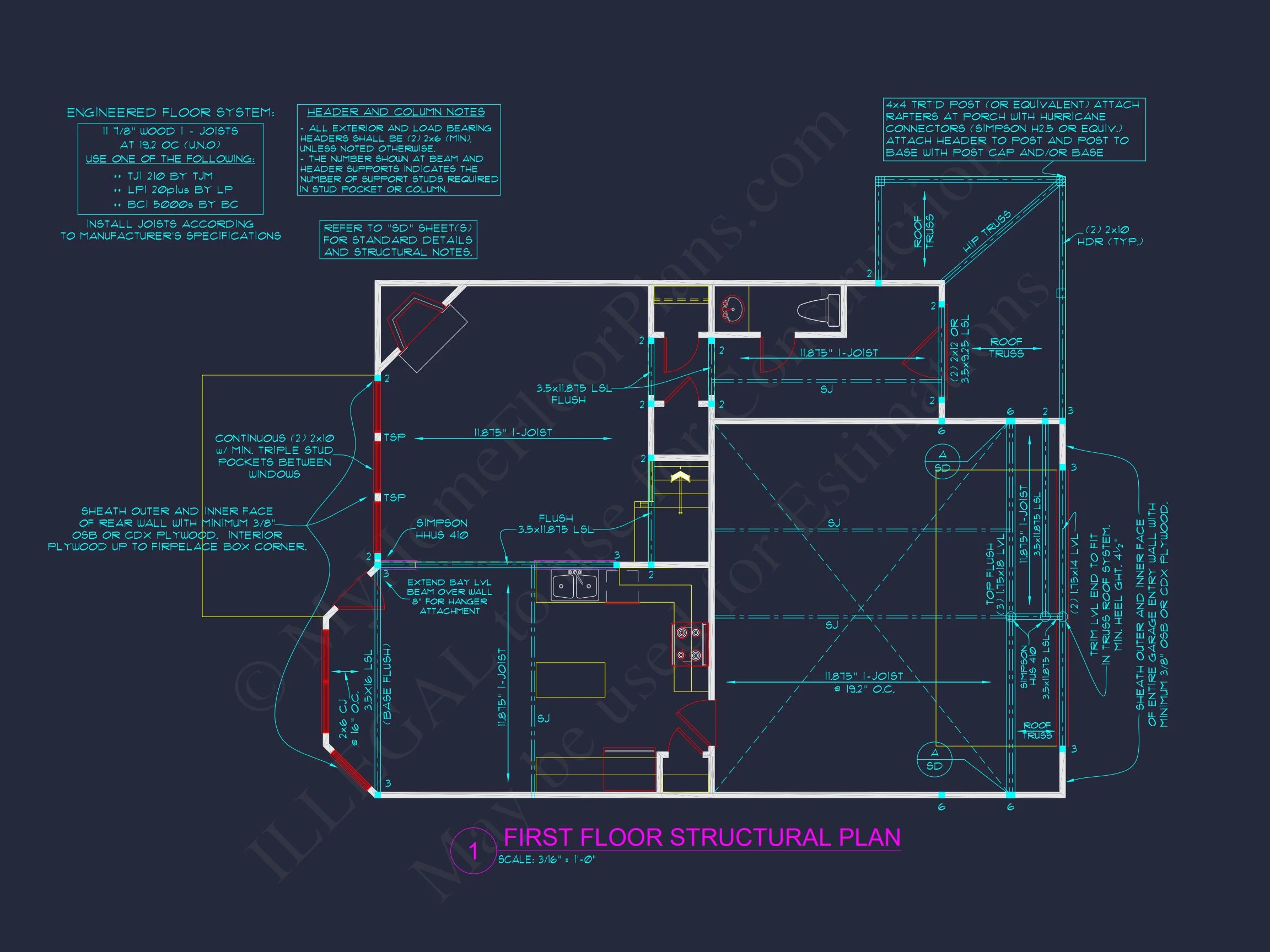 Efficient 2-Story house Plan with Modern CAD Blueprint Designs