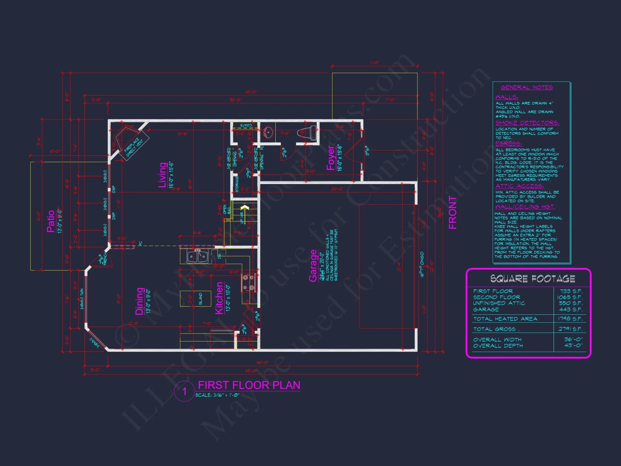 Efficient 2-Story house Plan with Modern CAD Blueprint Designs