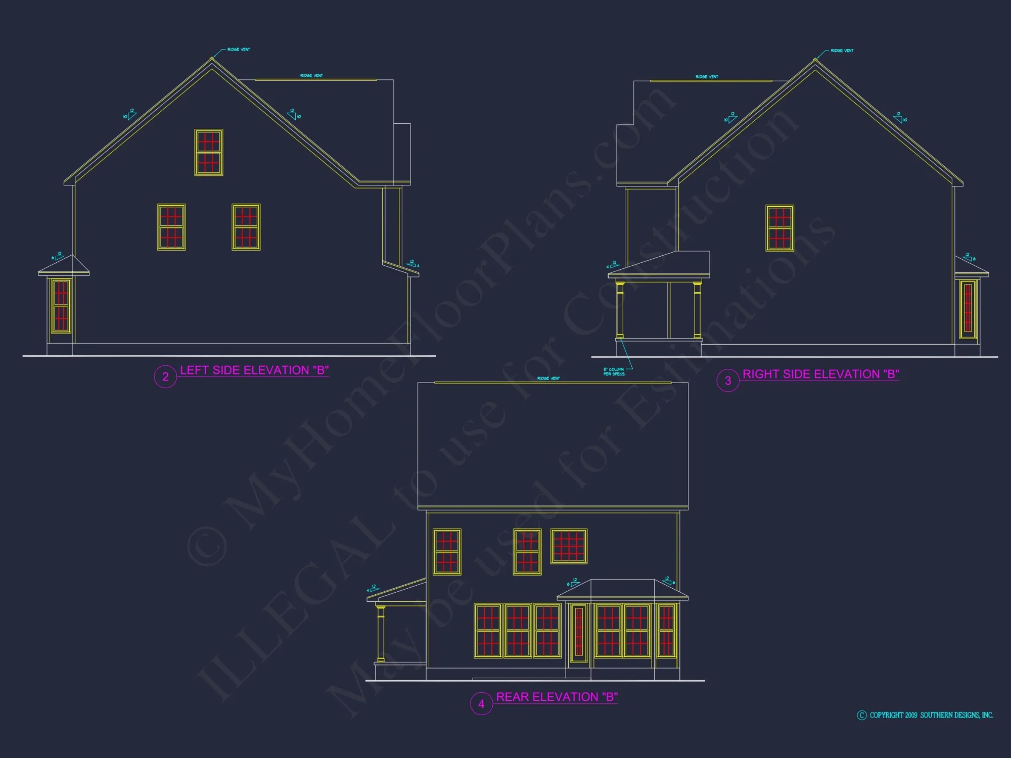 Efficient 2-Story house Plan with Modern CAD Blueprint Designs