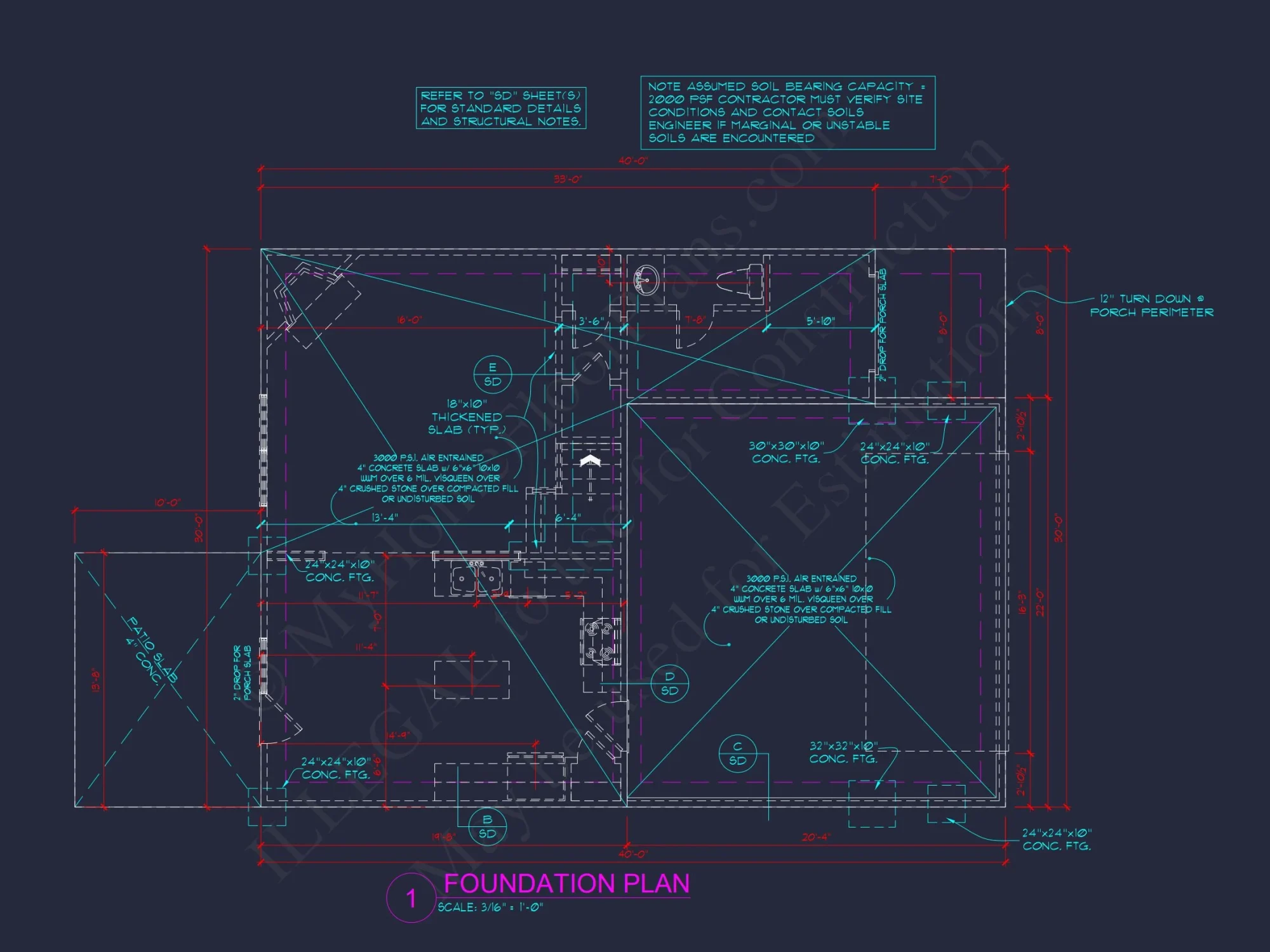 Modern Craftsman house Plan with Open Floor and CAD Blueprint