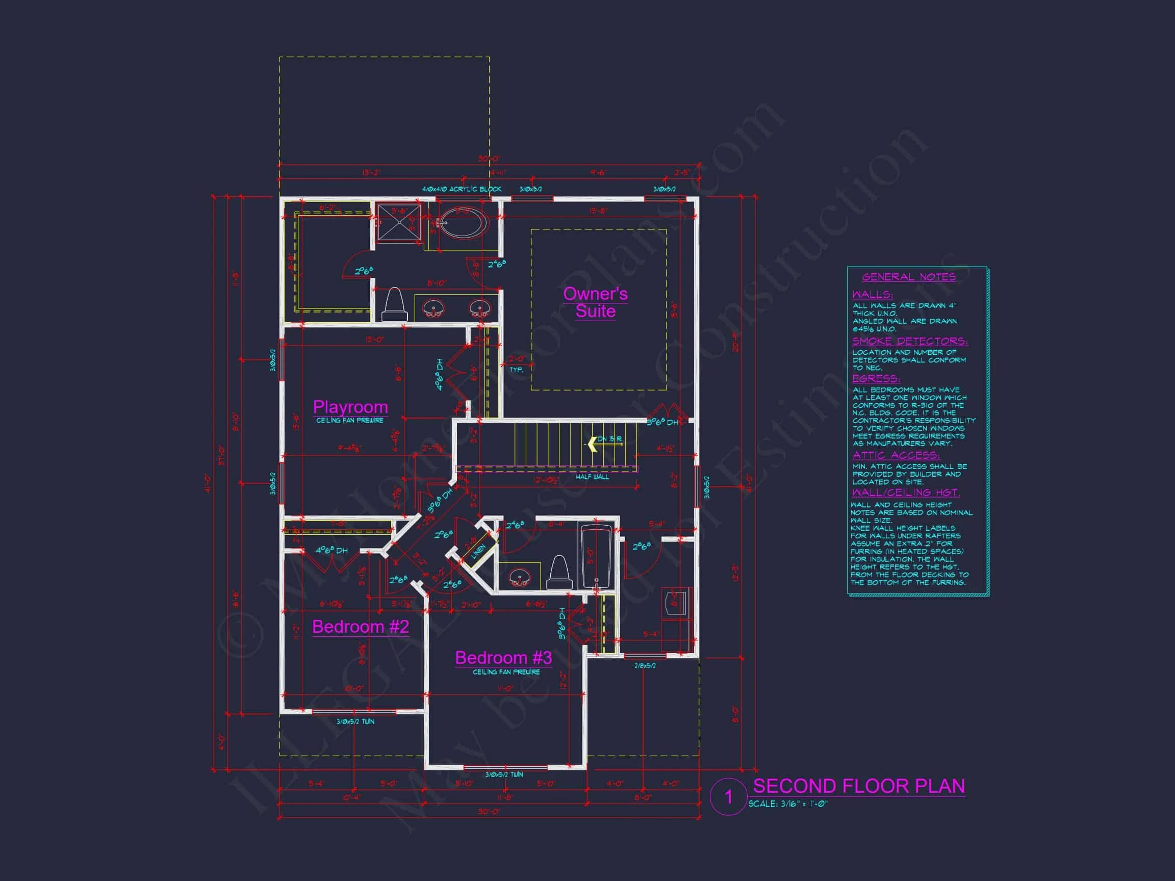 Modern Suburban house Plan with 2 Floors and Open Layout