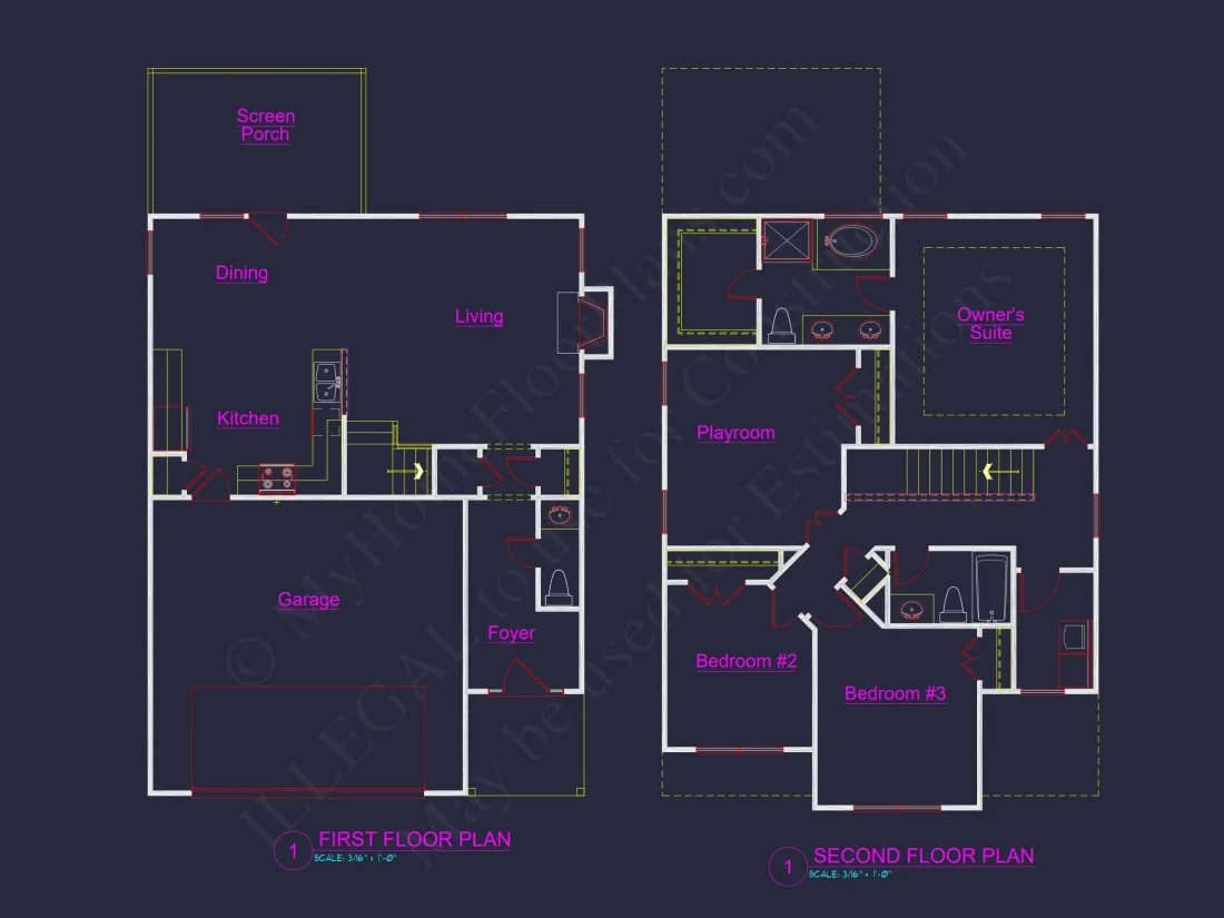 Modern Suburban house Plan with 2 Floors and Open Layout