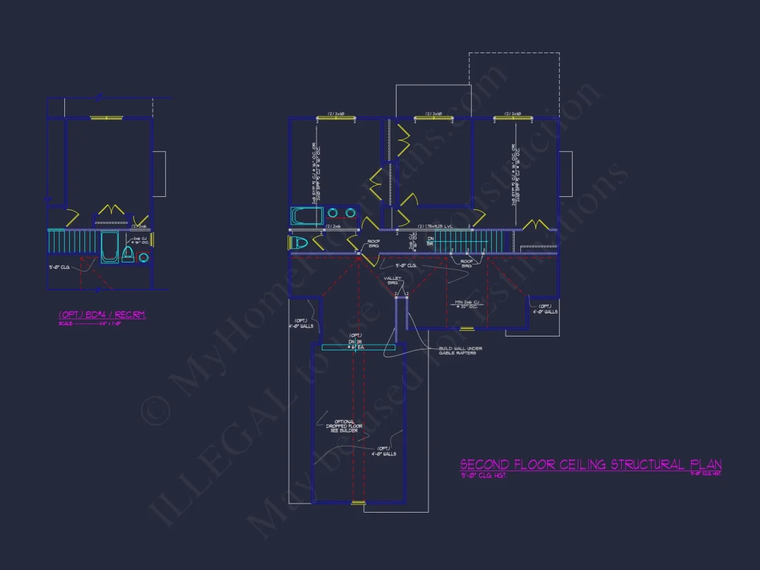 2-Story Craftsman house Plan Blueprint with Garage & Features