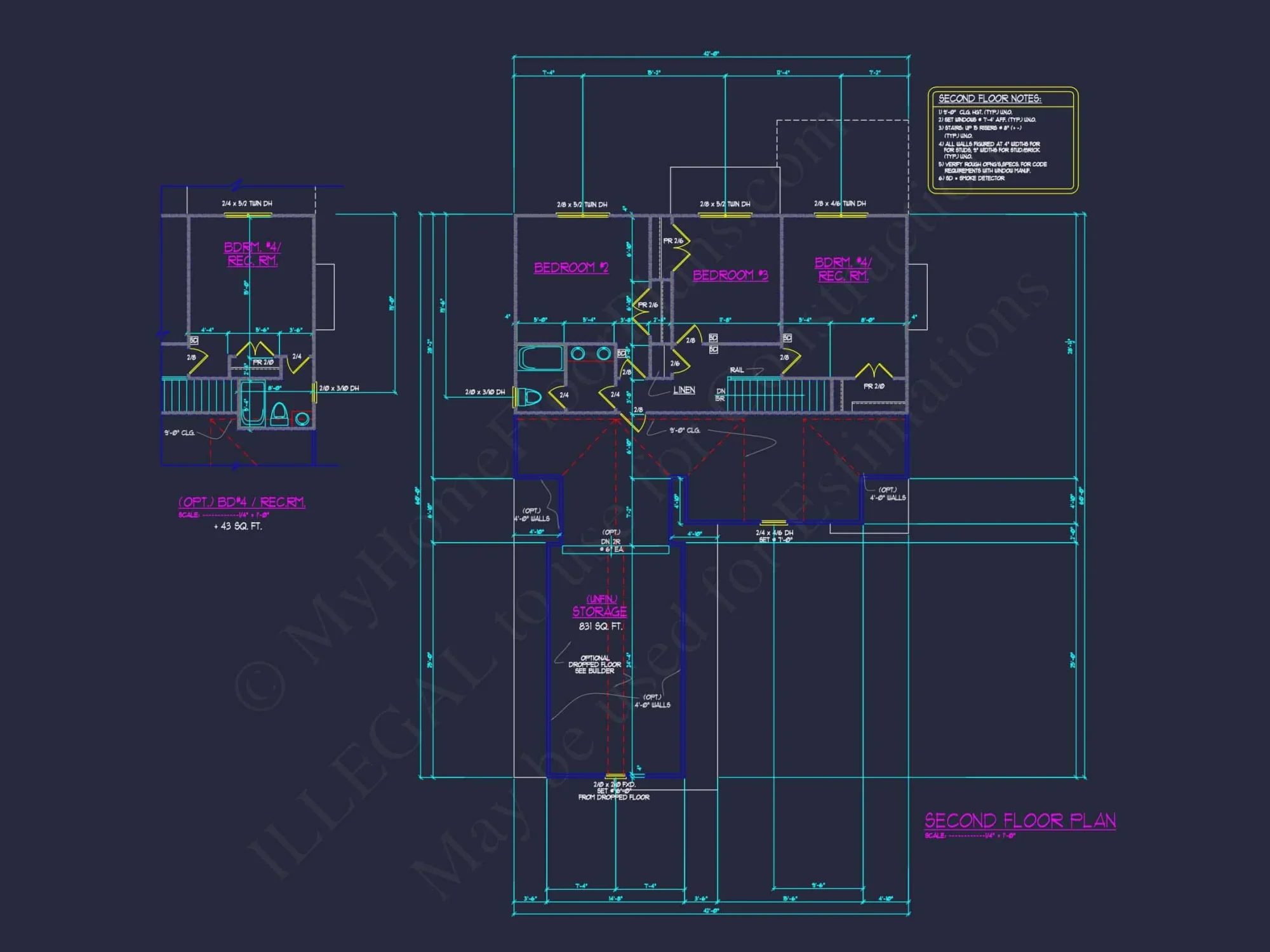 2-Story Craftsman house Plan Blueprint with Garage & Features