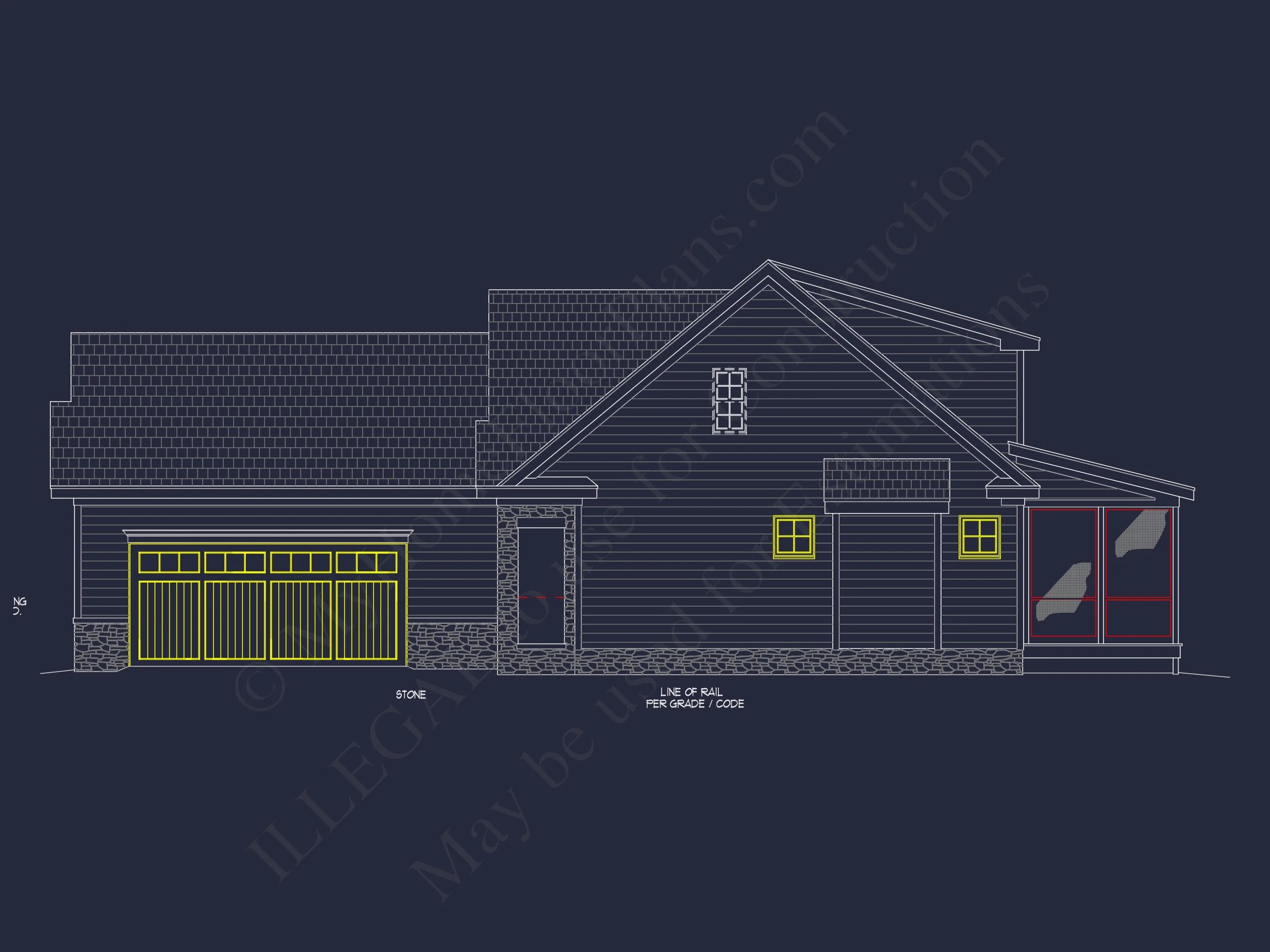 10-1659 HOUSE PLAN -Traditional Cottage Home Plan - 3-Bed, 2-Bath, 1,850 SF 5 2-Story Craftsman house Plan Blueprint with Garage & Features