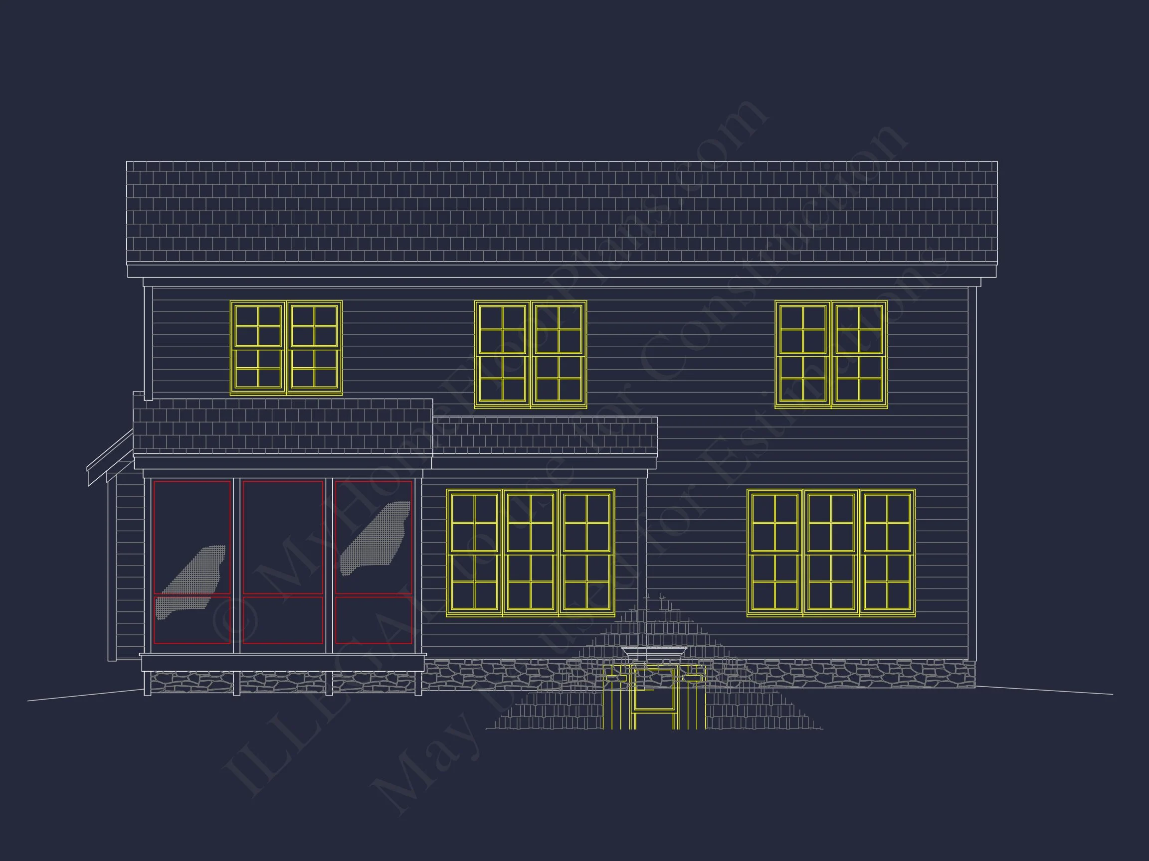 10-1659 HOUSE PLAN -Traditional Cottage Home Plan - 3-Bed, 2-Bath, 1,850 SF 3 2-Story Craftsman house Plan Blueprint with Garage & Features