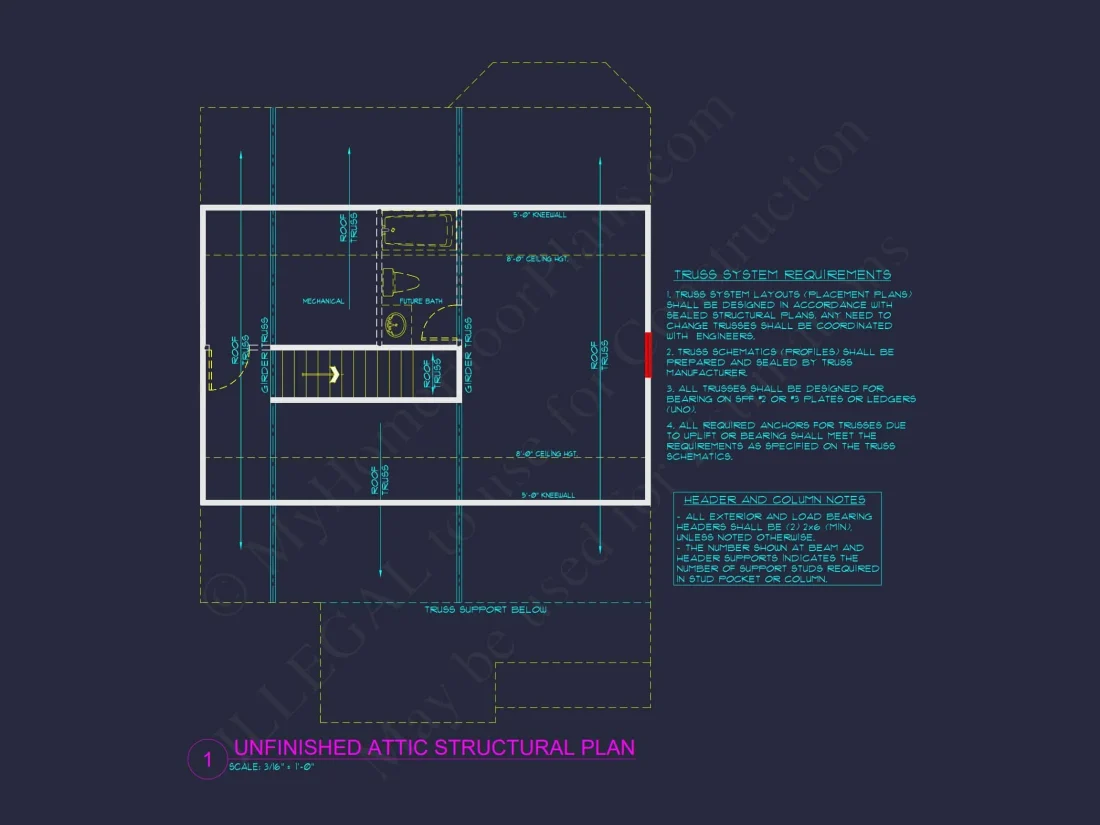 Traditional Craftsman house Floor Plan with Architectural Designs