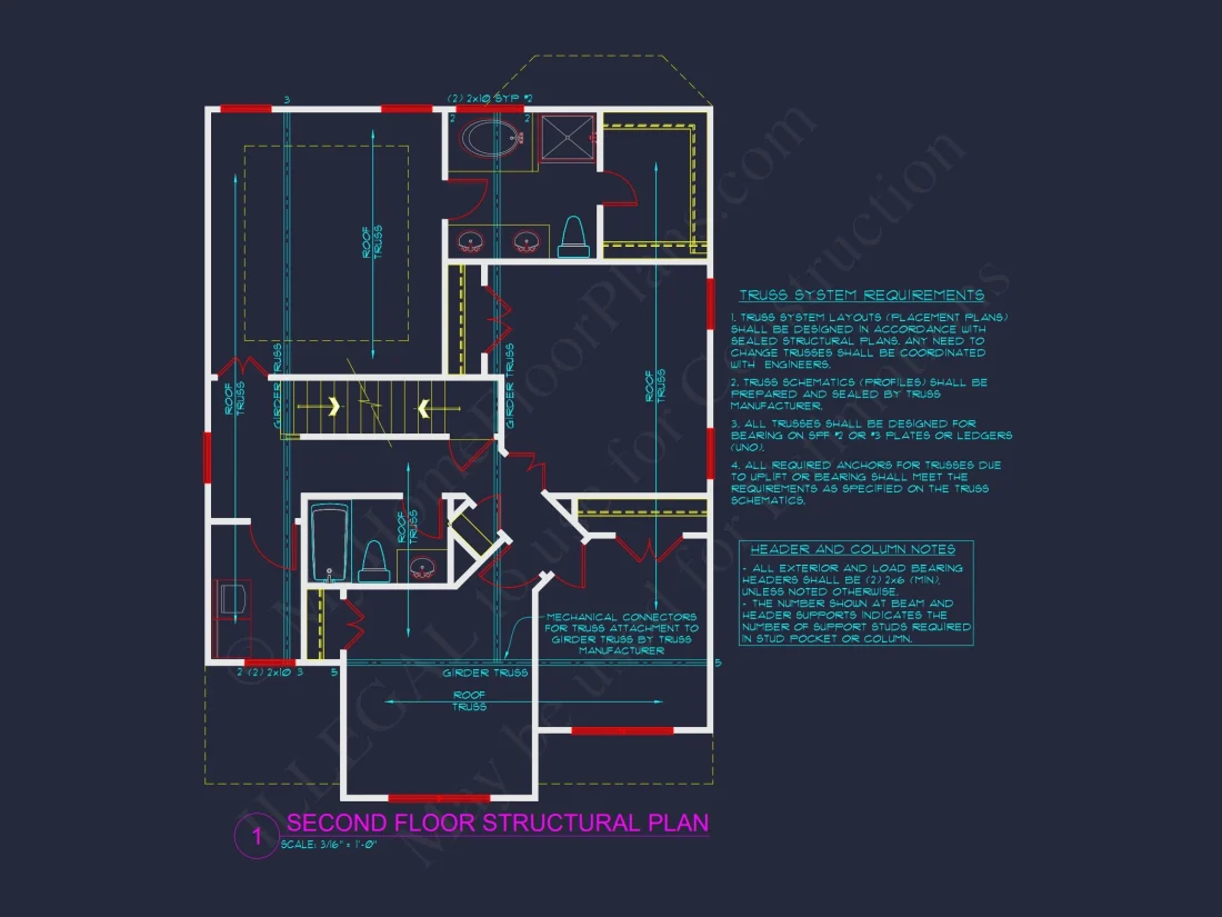 Traditional Craftsman house Floor Plan with Architectural Designs