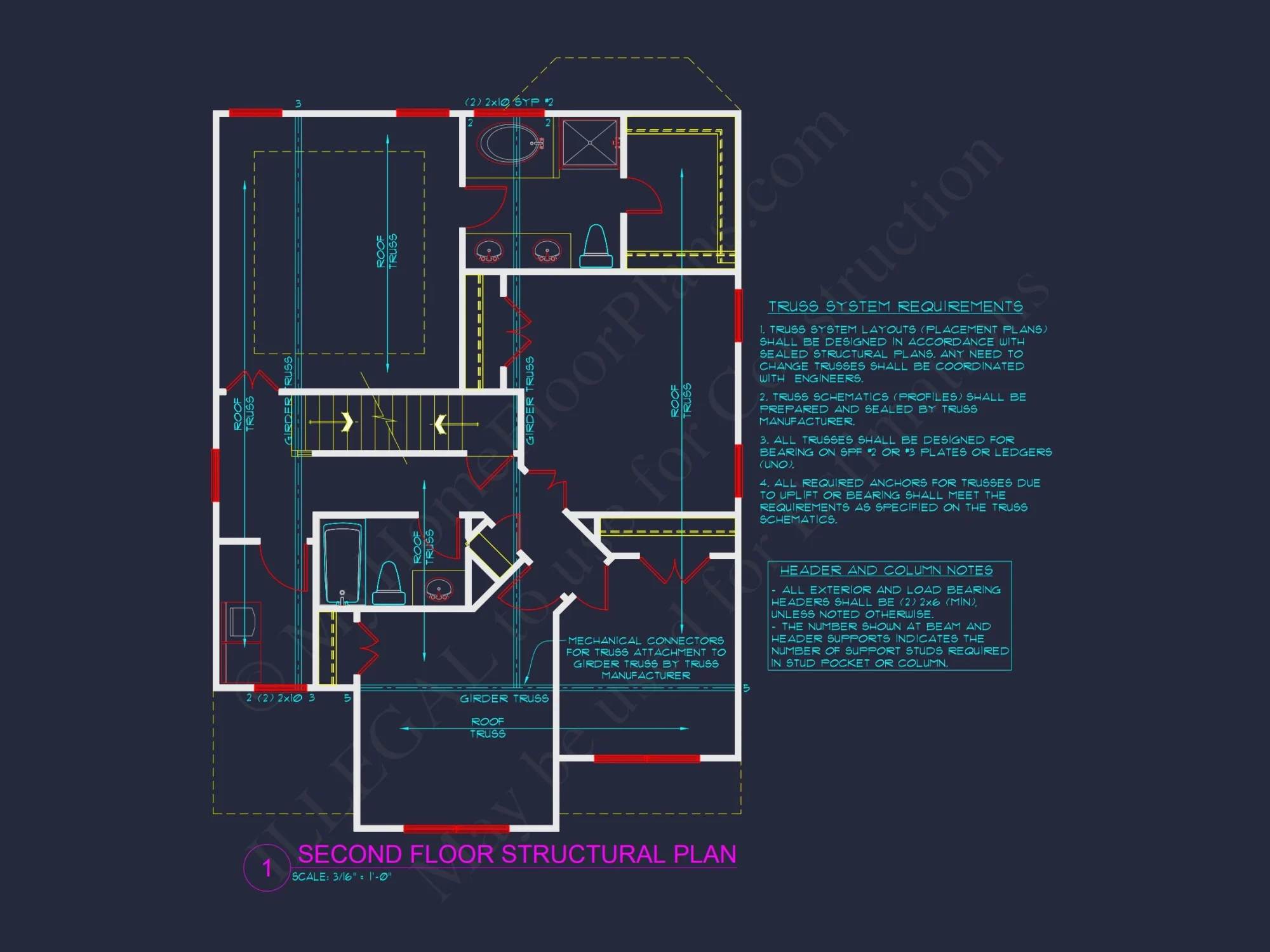 Traditional Craftsman house Floor Plan with Architectural Designs