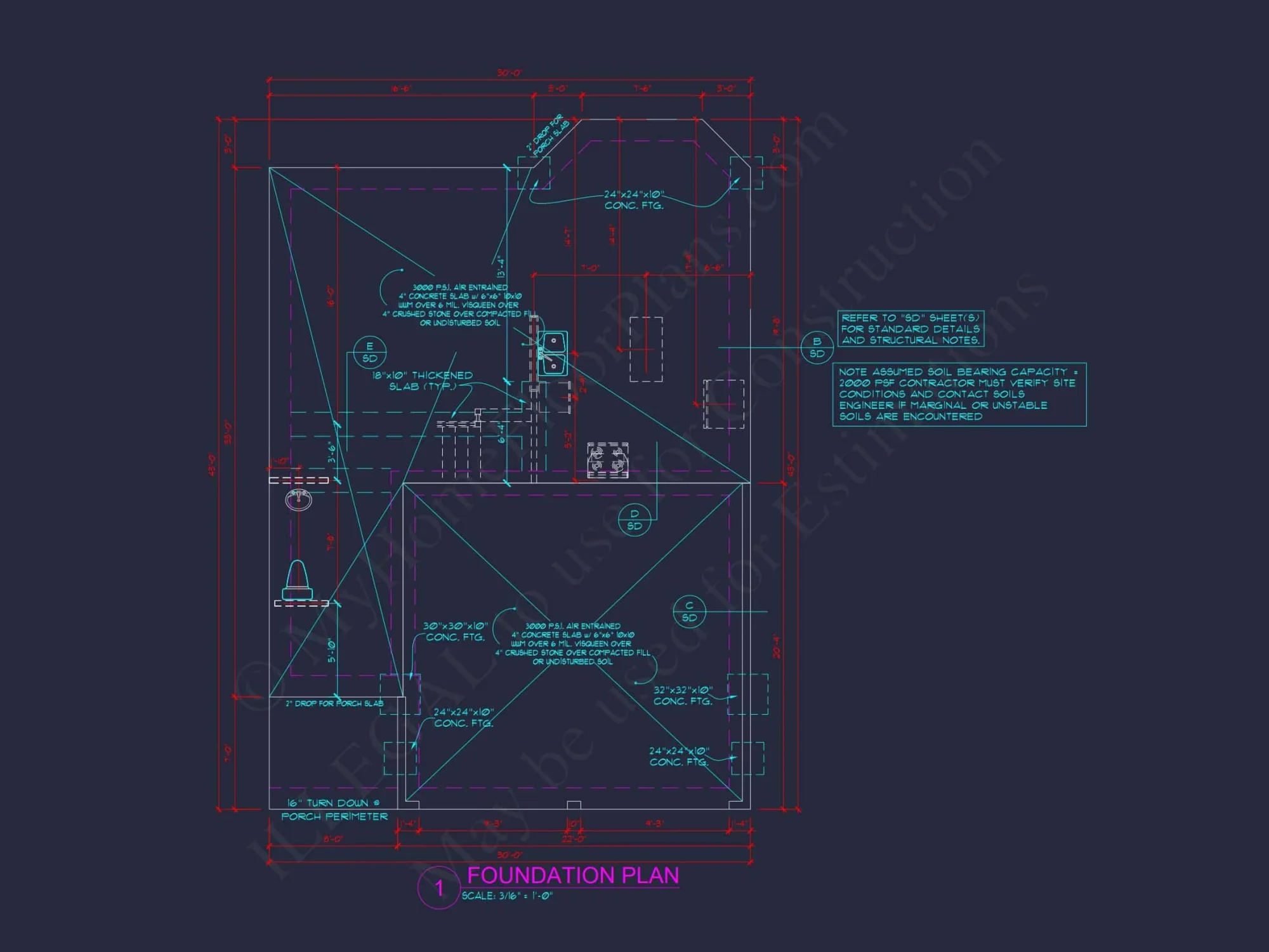 Traditional Craftsman house Floor Plan with Architectural Designs