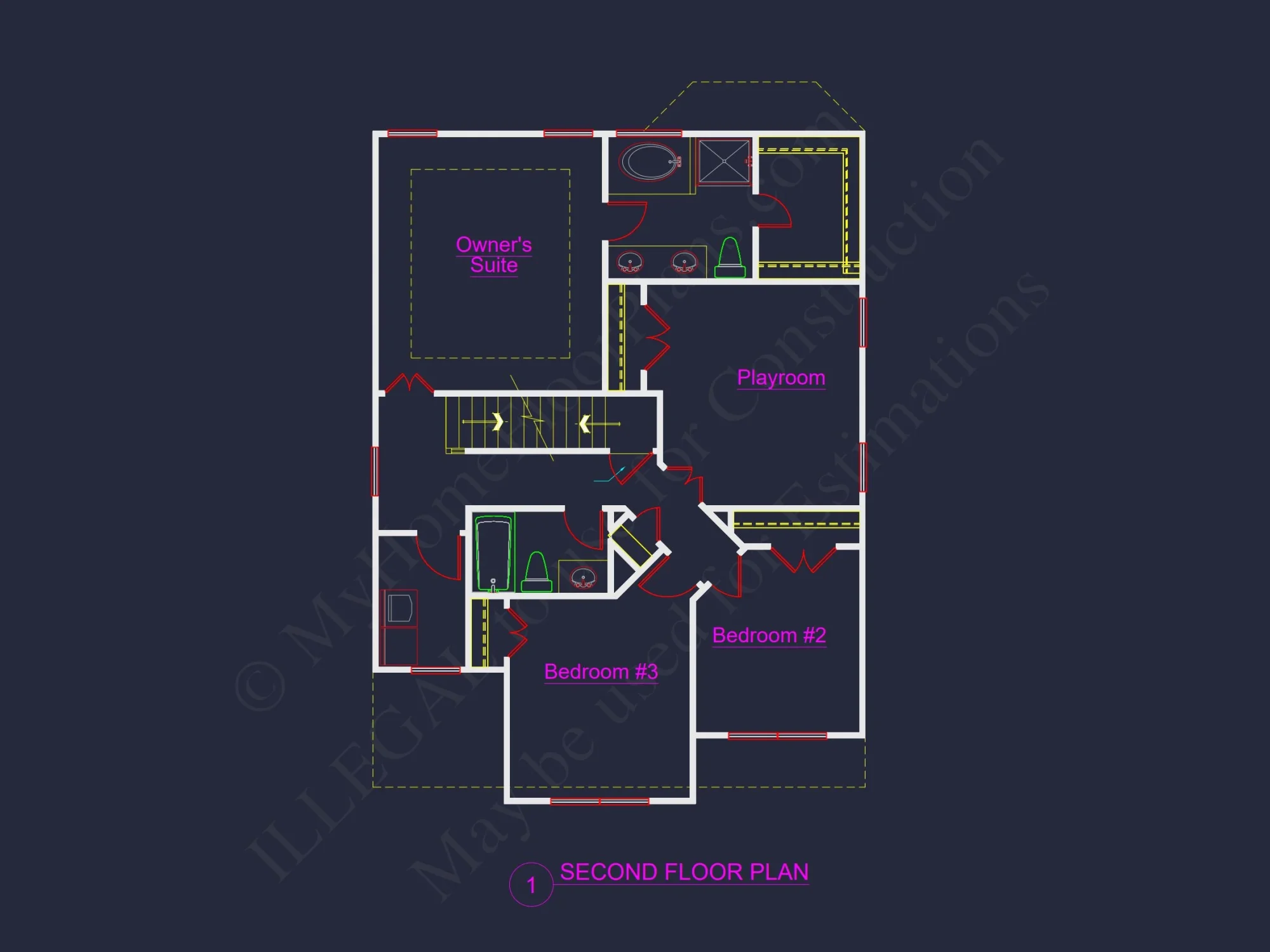 Traditional Craftsman house Floor Plan with Architectural Designs