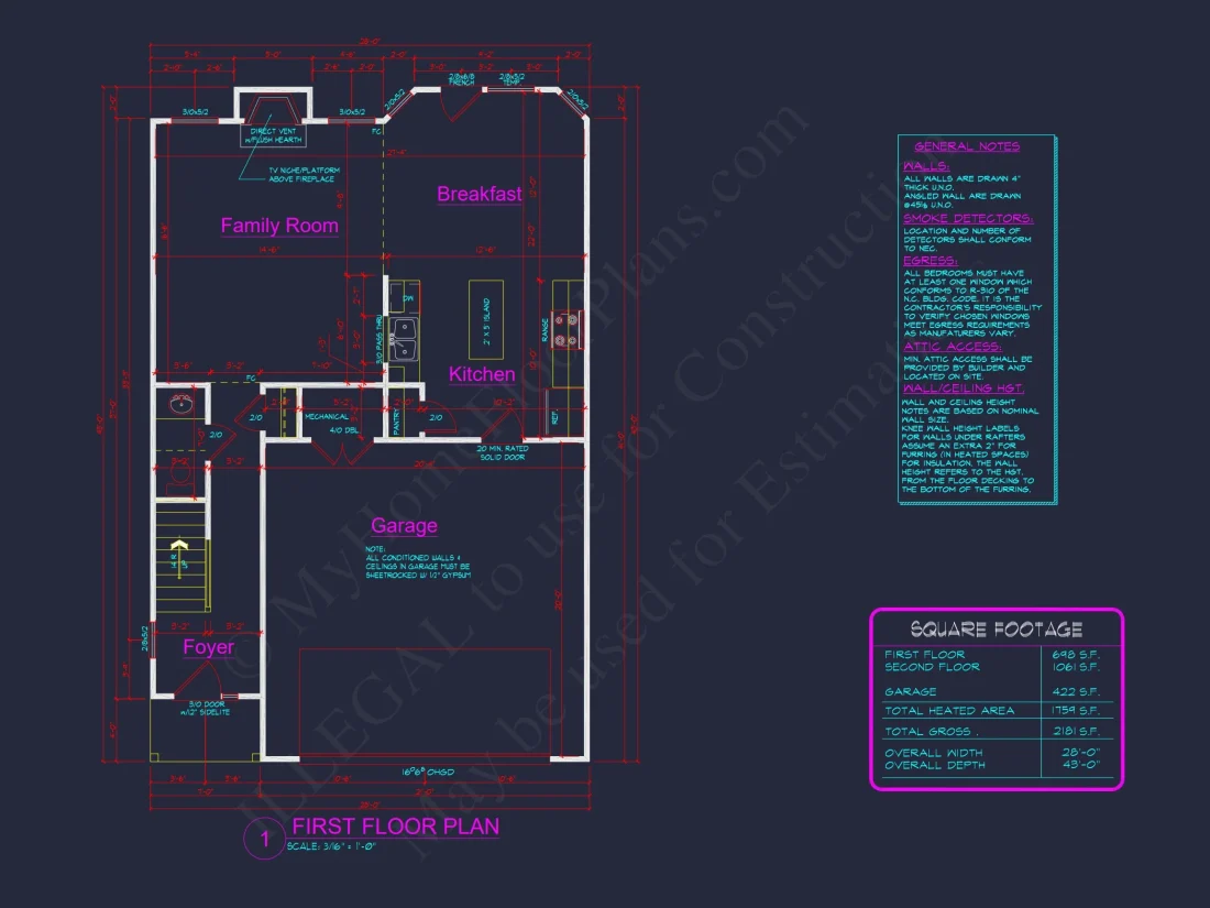 Modern Suburban house Plan: 2-Story Blueprint with CAD Designs