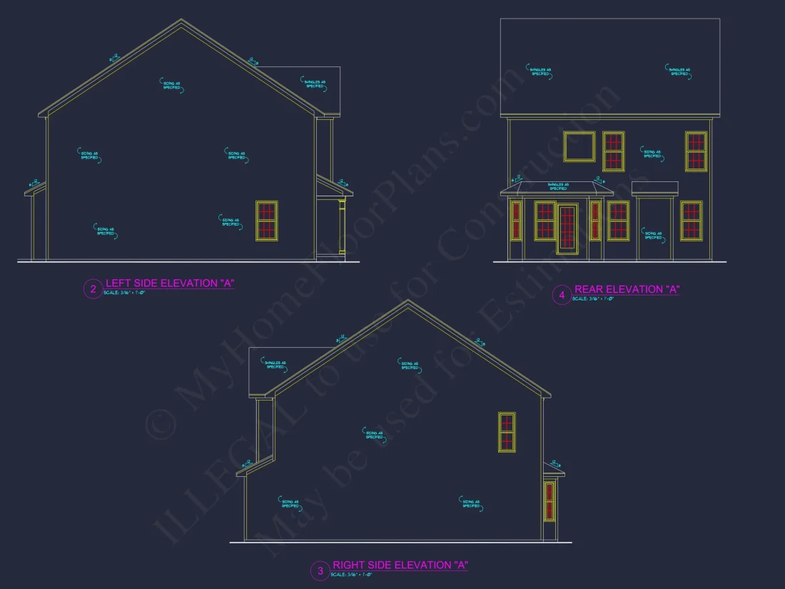 Modern Suburban house Plan: 2-Story Blueprint with CAD Designs