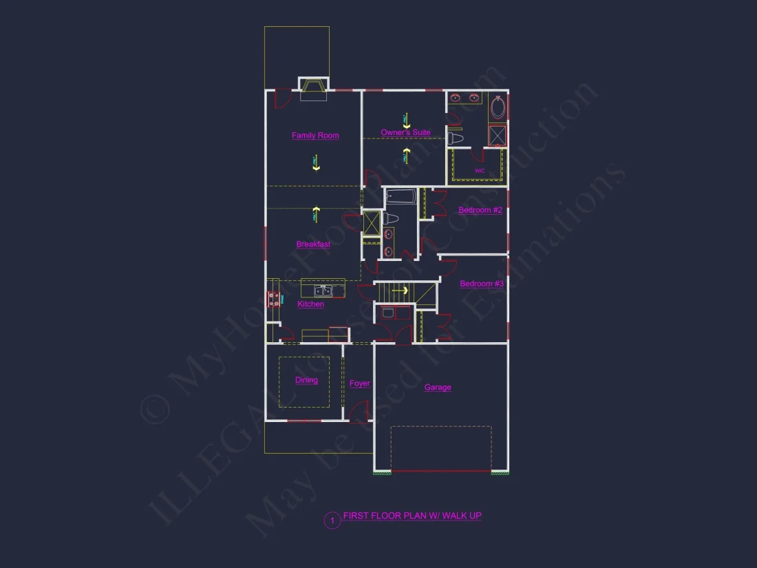 Crafted house Floor Plan with Blueprint & CAD Design