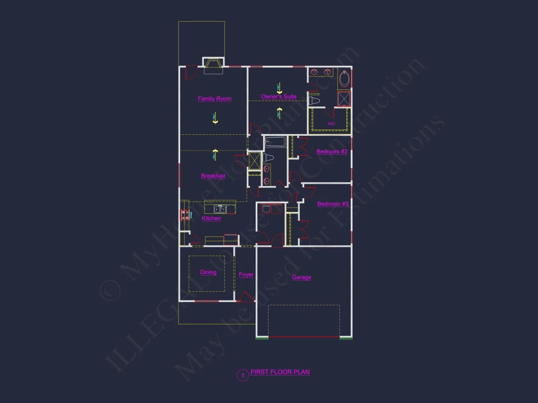 Crafted house Floor Plan with Blueprint & CAD Design