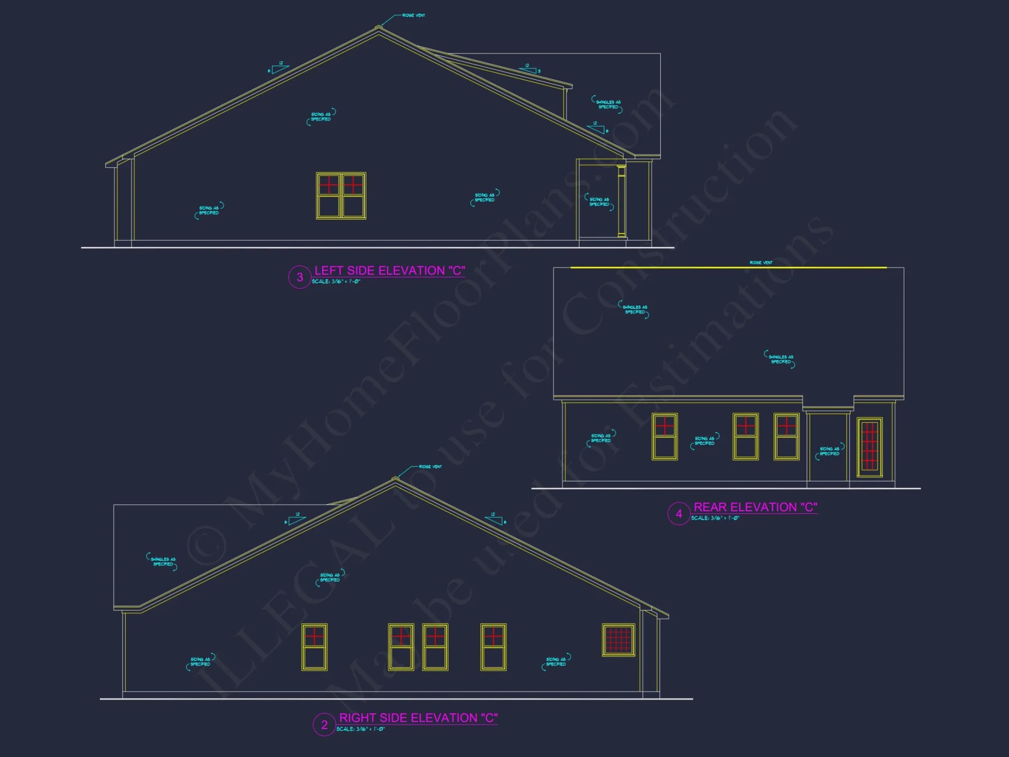 Crafted house Floor Plan with Blueprint & CAD Design