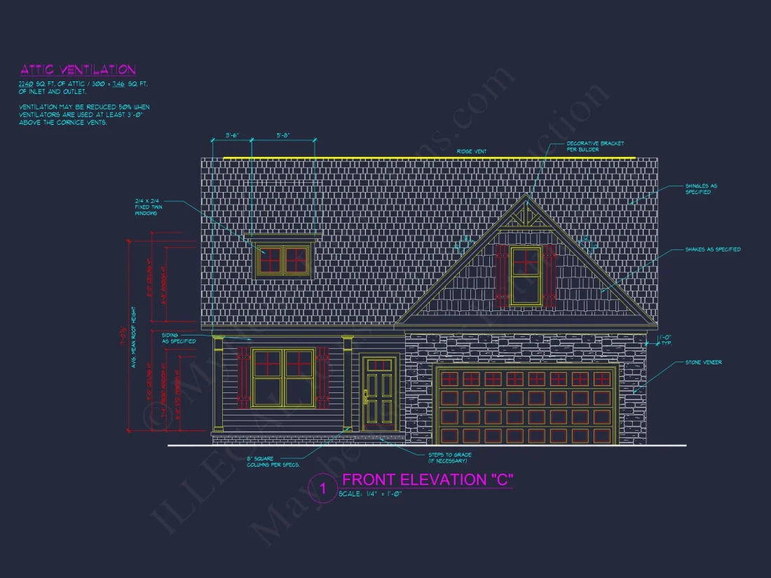 Crafted house Floor Plan with Blueprint & CAD Design