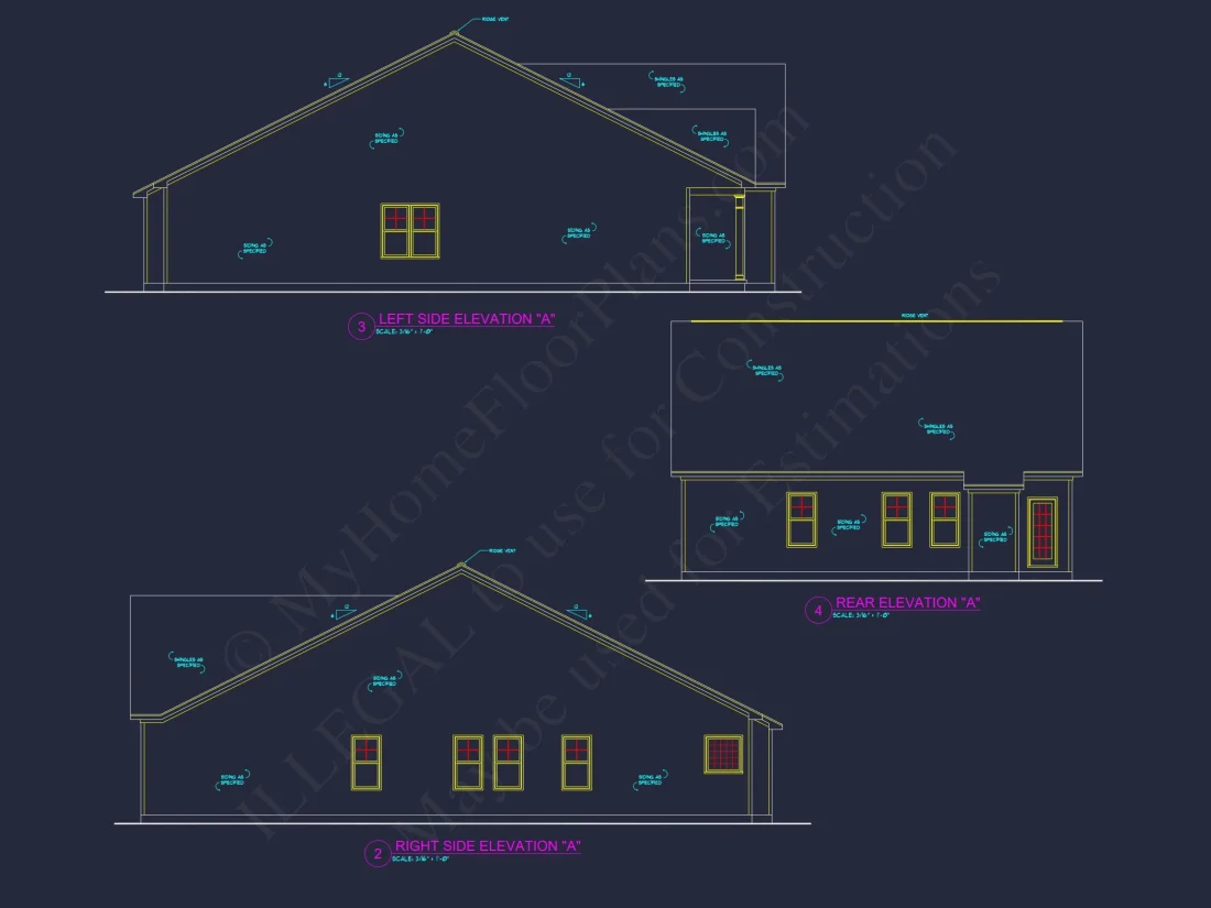 Crafted house Floor Plan with Blueprint & CAD Design