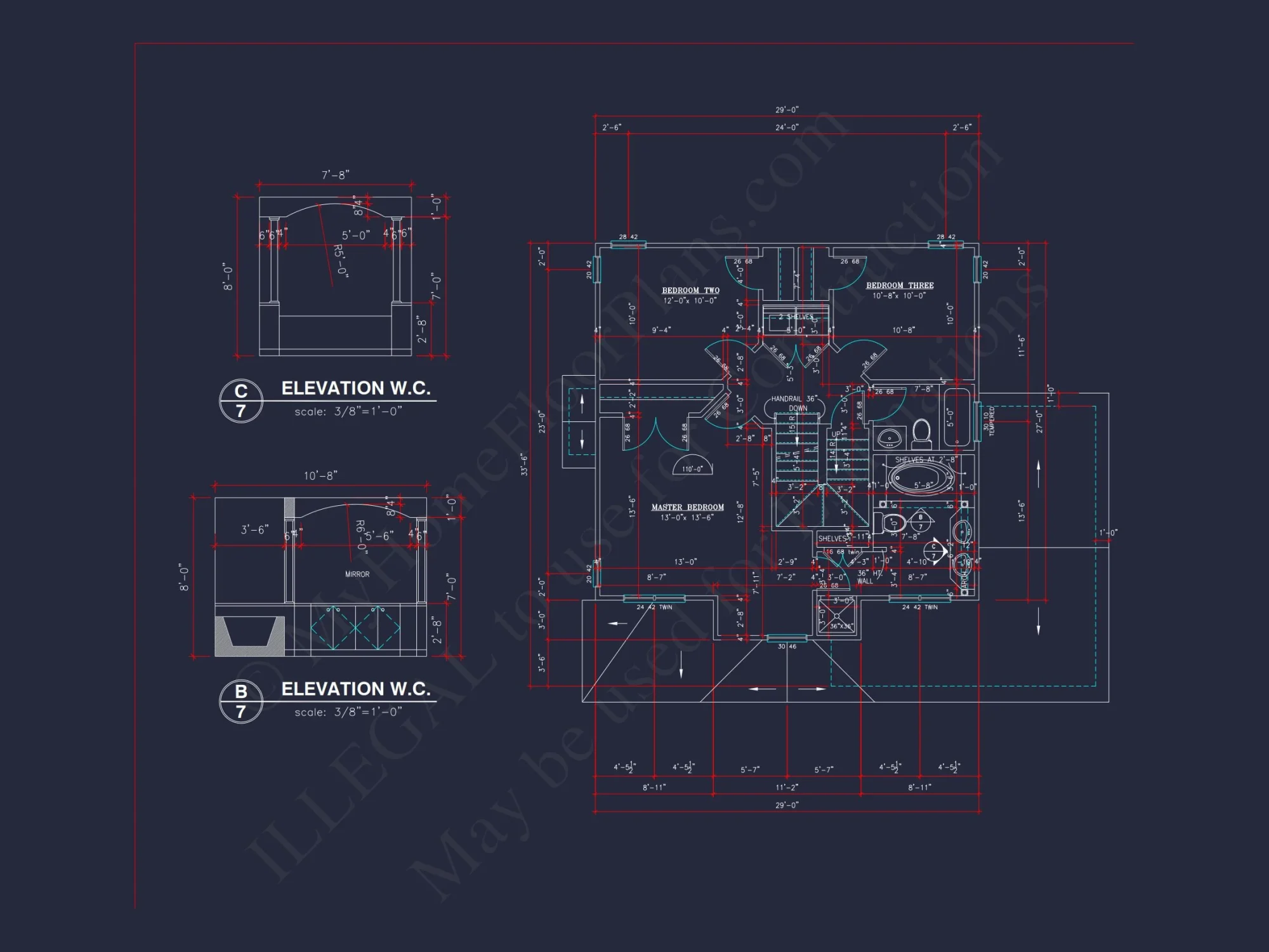 2-Story Farmhouse house Plan w/Open Floor Plan & Attic (2294 sq ft)