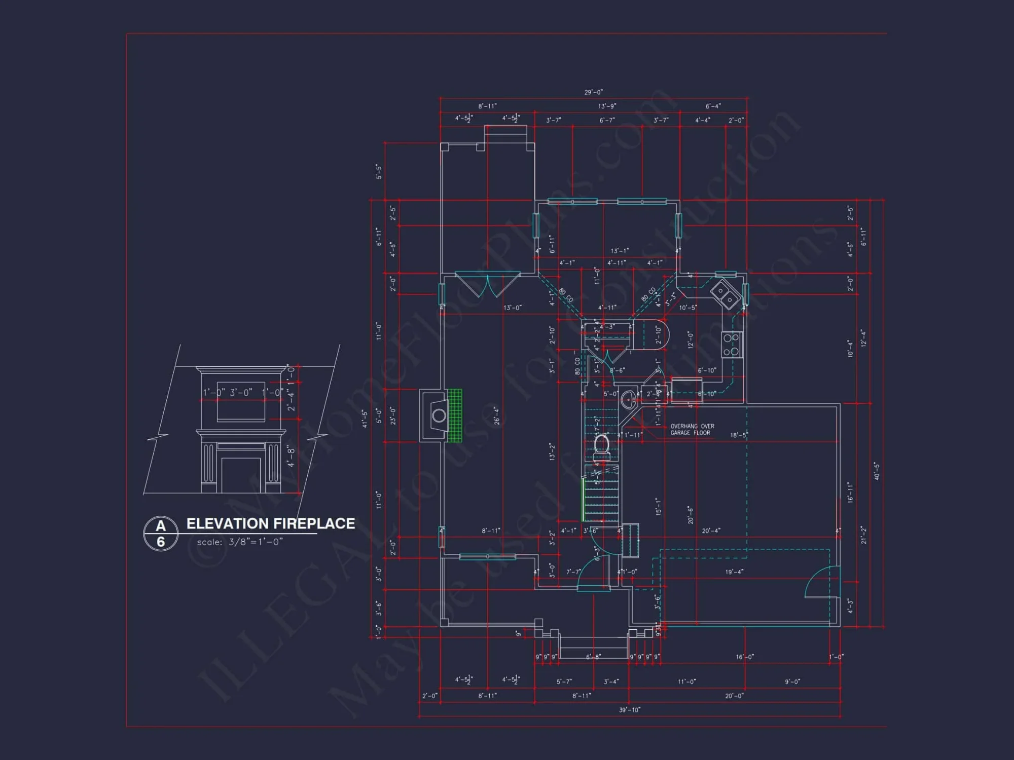 2-Story Farmhouse house Plan w/Open Floor Plan & Attic (2294 sq ft)
