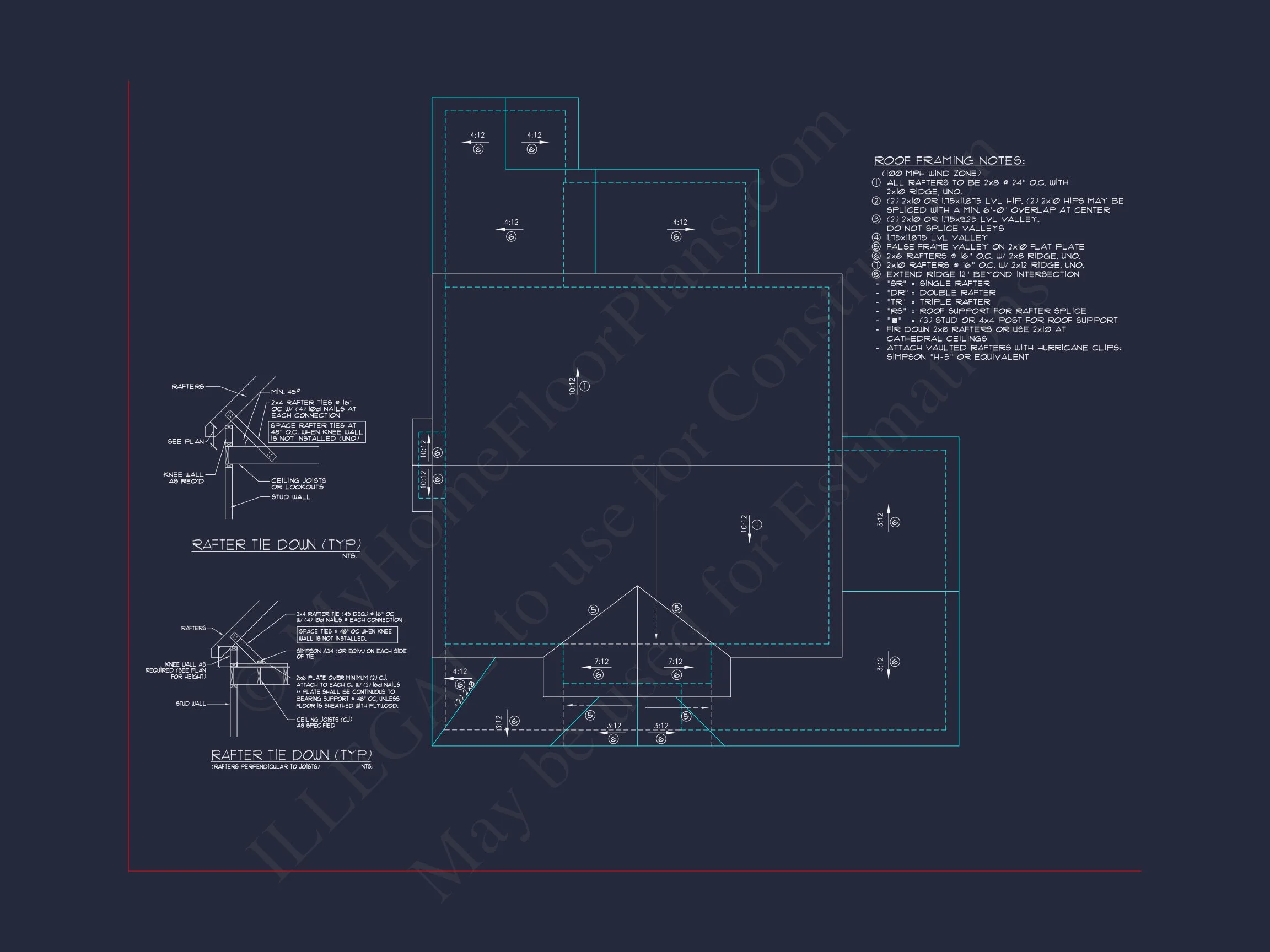 10-1615 HOUSE PLAN -Colonial Home Plan - 4-Bed, 3-Bath, 2,450 SF 17 2-Story Farmhouse house Plan w/Open Floor Plan & Attic (2294 sq ft)