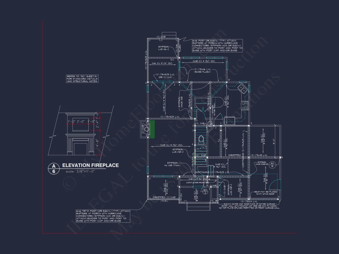 2-Story Farmhouse house Plan w/Open Floor Plan & Attic (2294 sq ft)