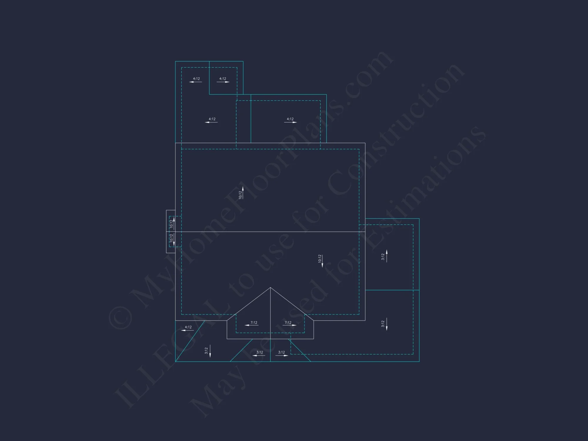 2-Story Farmhouse house Plan w/Open Floor Plan & Attic (2294 sq ft)