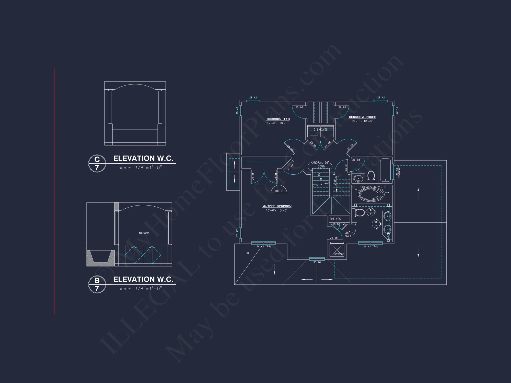 2-Story Farmhouse house Plan w/Open Floor Plan & Attic (2294 sq ft)