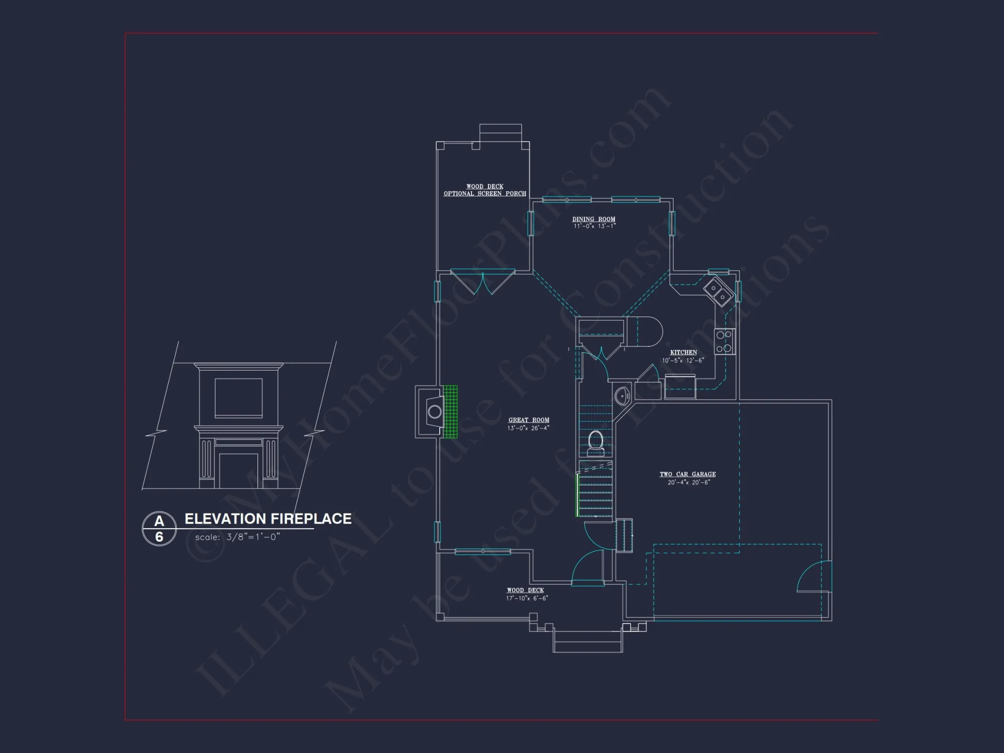 2-Story Farmhouse house Plan w/Open Floor Plan & Attic (2294 sq ft)
