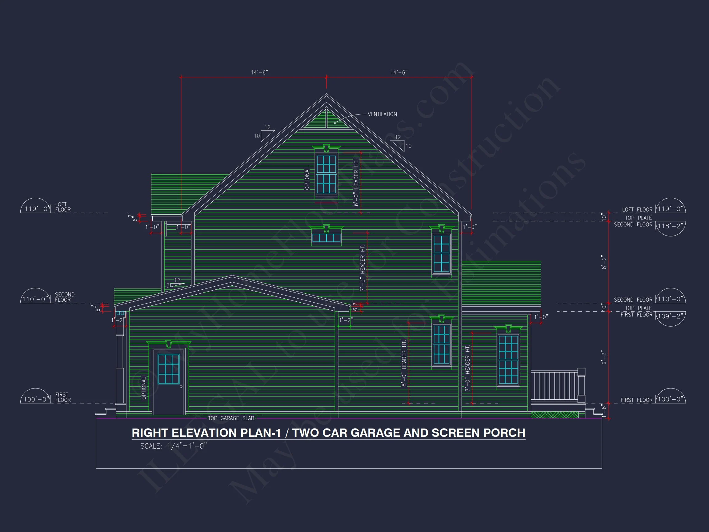 10-1615 HOUSE PLAN -Colonial Home Plan - 4-Bed, 3-Bath, 2,450 SF 3 2-Story Farmhouse house Plan w/Open Floor Plan & Attic (2294 sq ft)