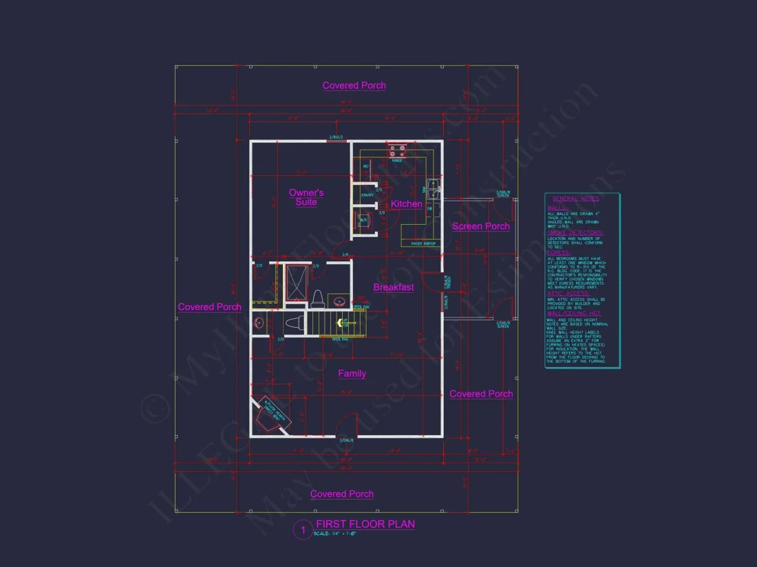 Traditional Farmhouse house Plan with 2 Stories and CAD Designs