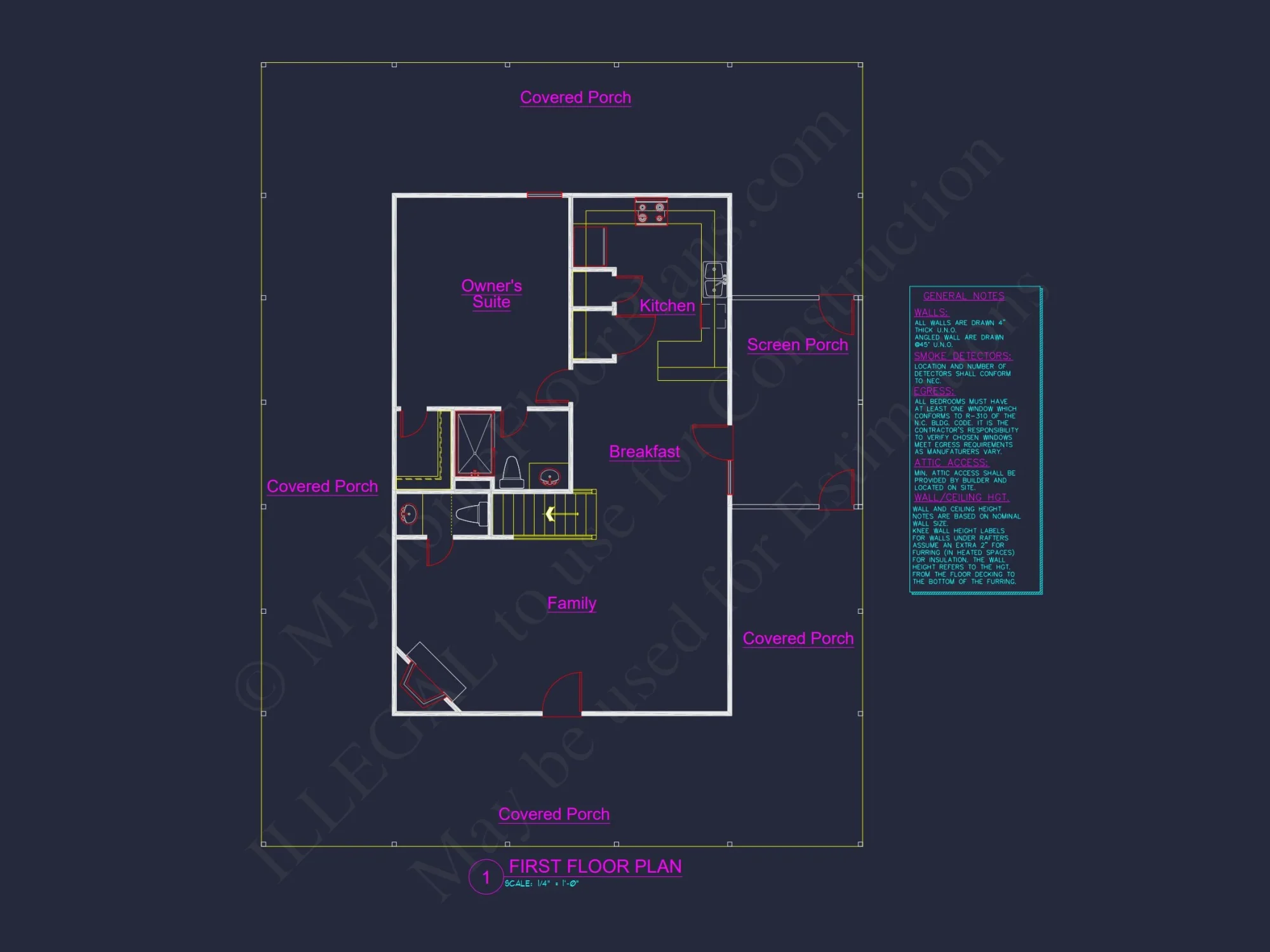Traditional Farmhouse house Plan with 2 Stories and CAD Designs