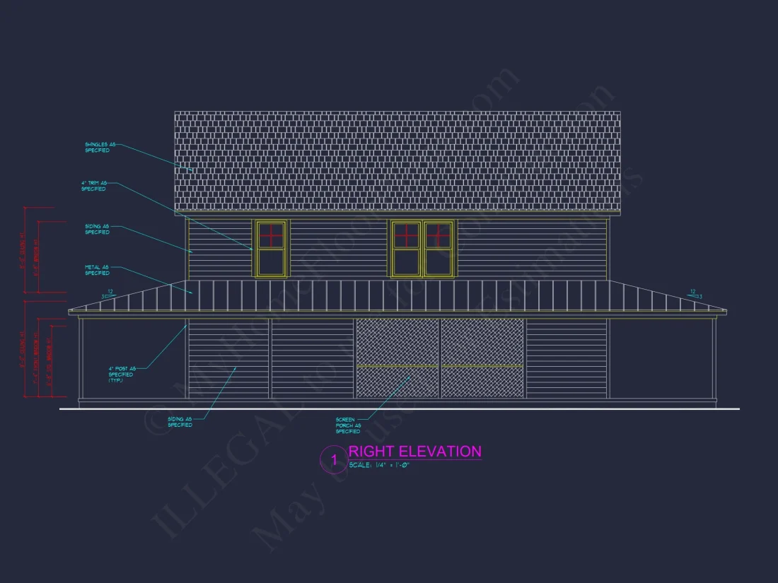 Traditional Farmhouse house Plan with 2 Stories and CAD Designs